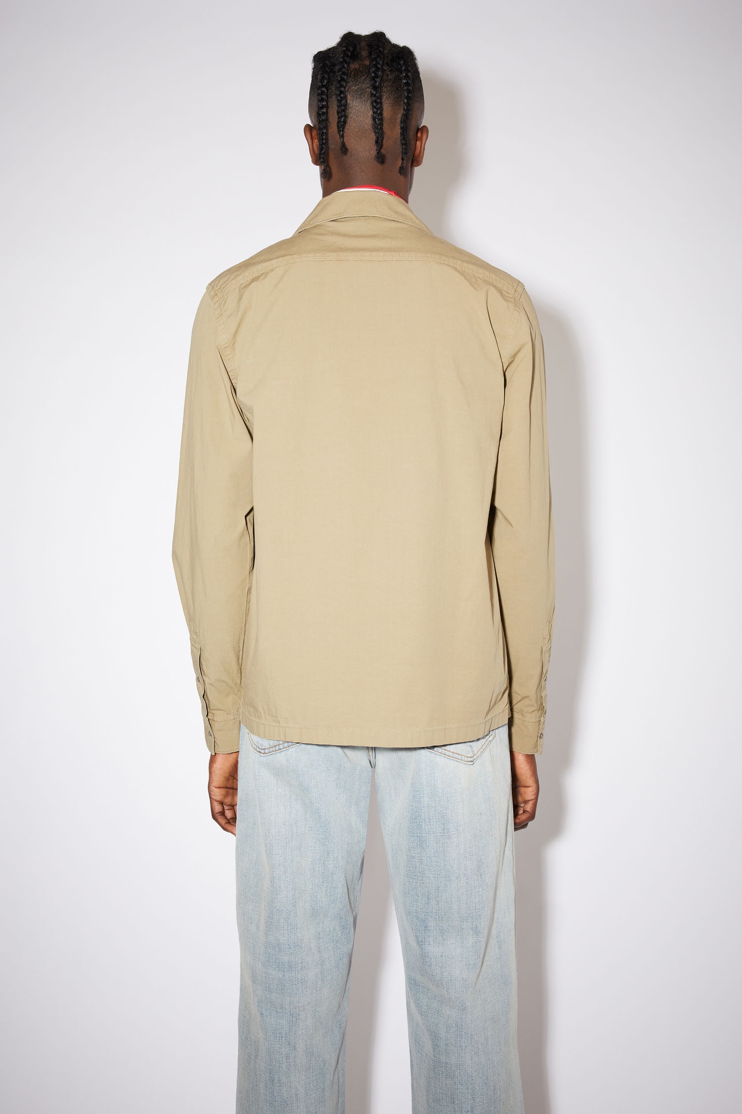 Boxy cropped shirt - Mushroom beige - 3