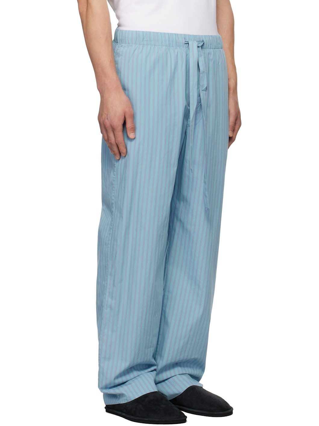 SSENSE Exclusive Blue AURALEE Edition Cotton Poplin Pyjama Pants - 2