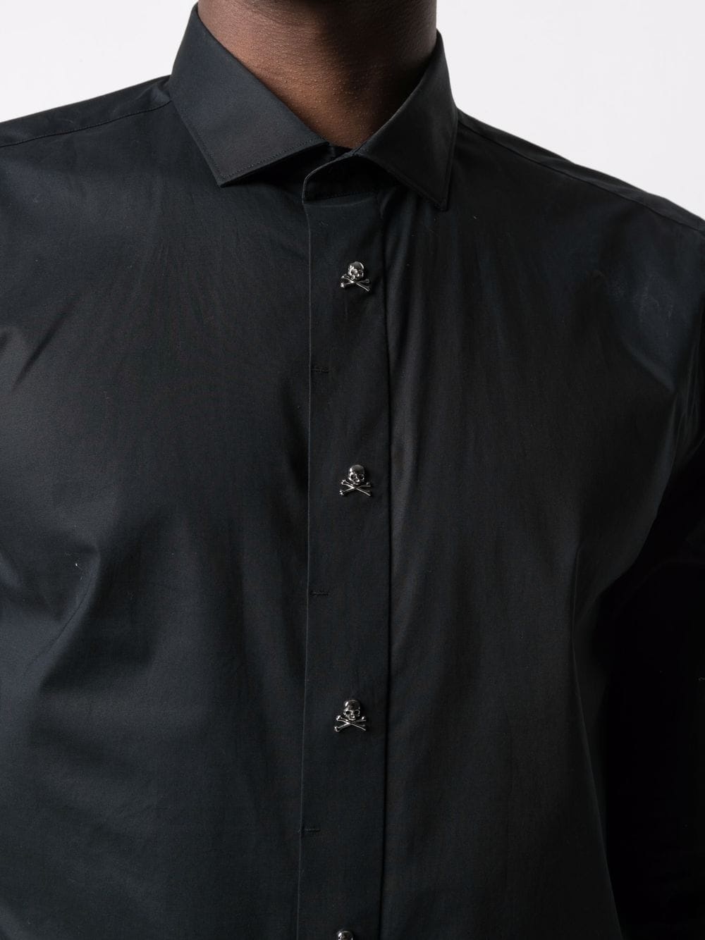 skull-detail stretch-cotton shirt - 4