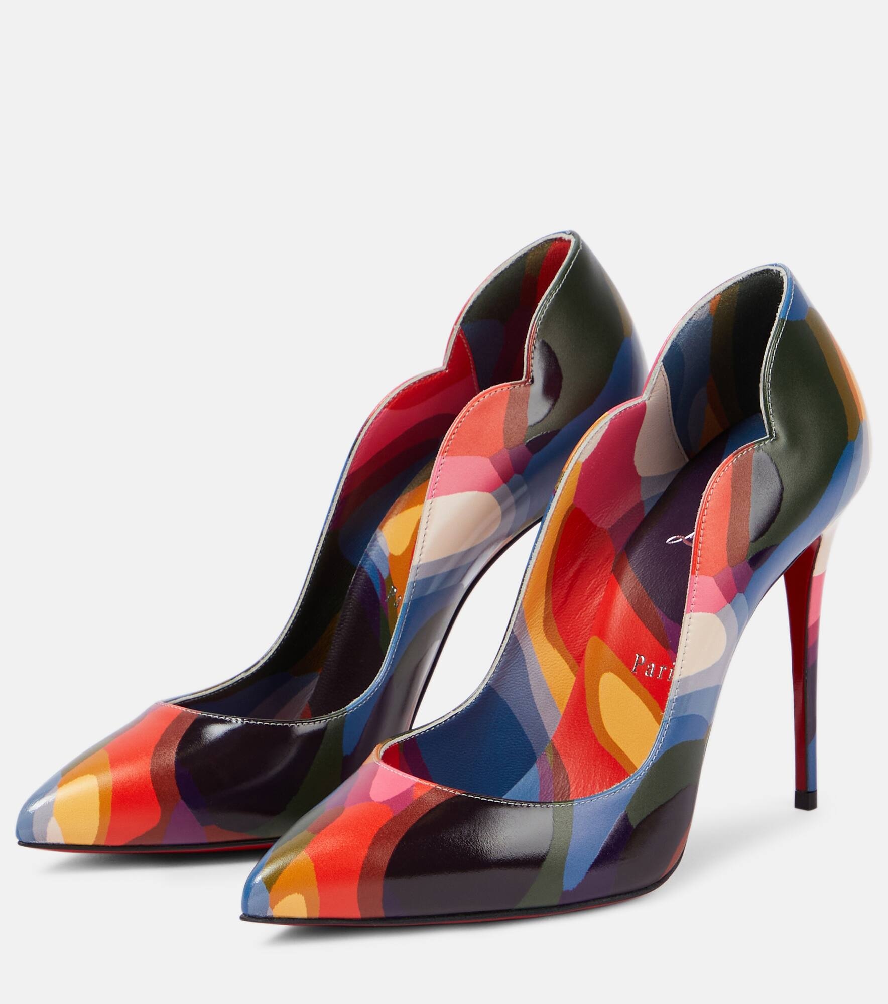 Hot Chick 100 printed leather pumps - 5
