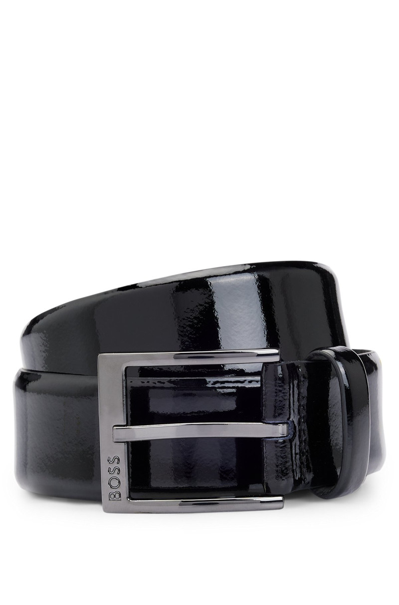 ITALIAN PATENT-LEATHER BELT WITH LOGO BUCKLE 1