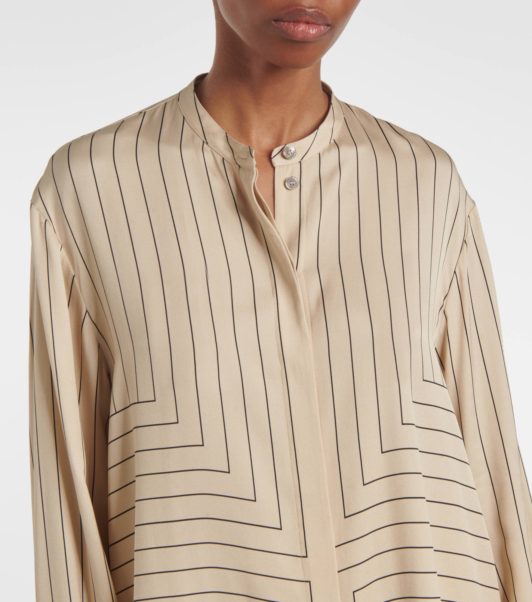 Athena striped silk-blend shirt - 4