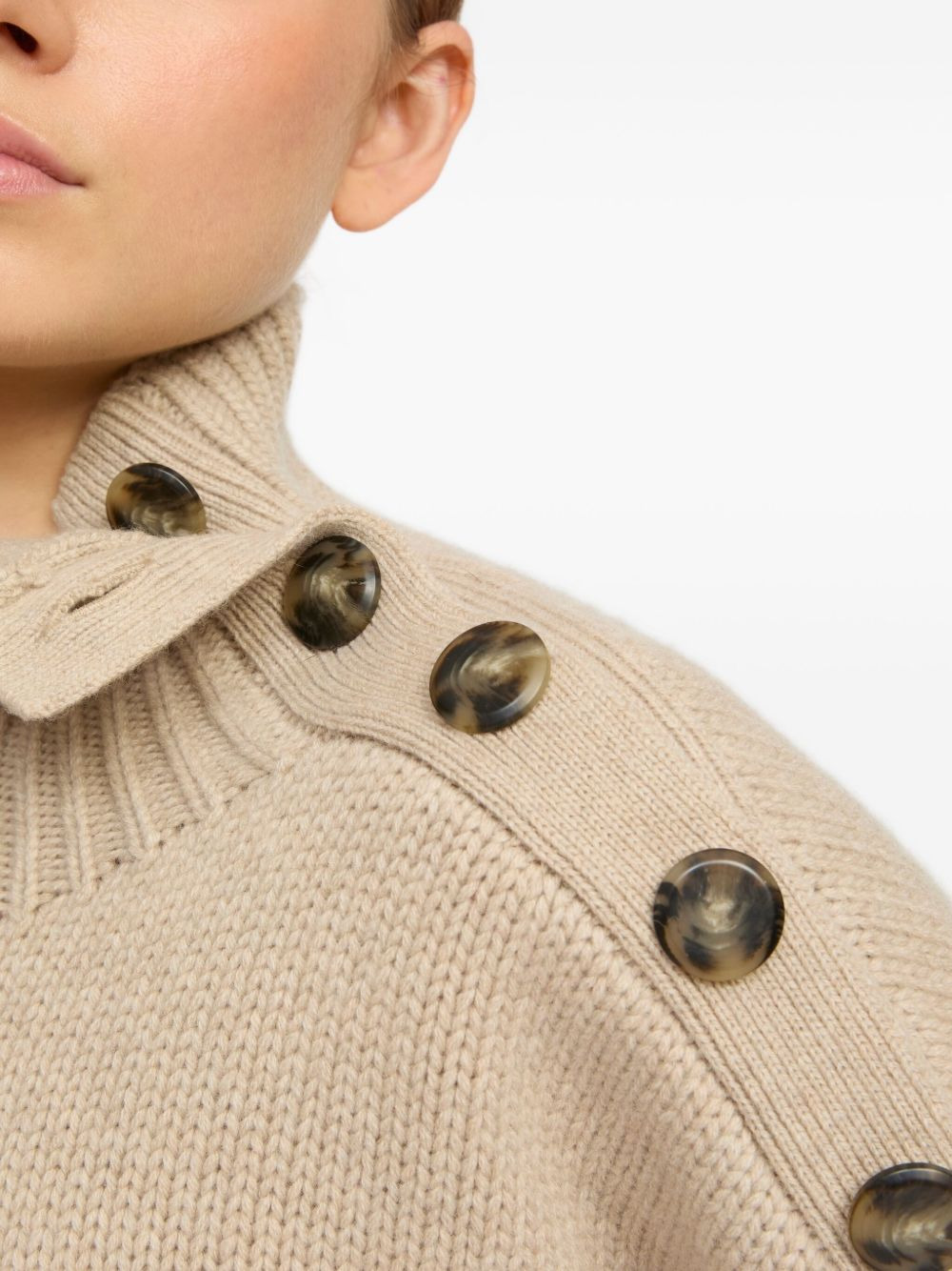 high-neck button-detail sweater - 4