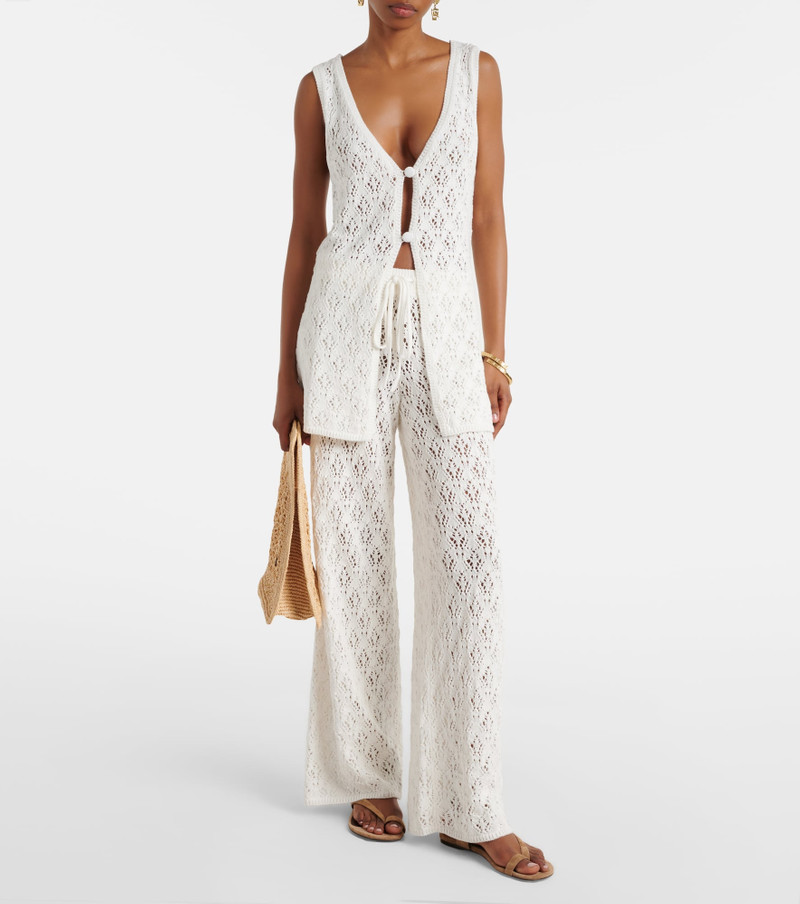 FAITHFULL Fio pointelle cotton wide-leg pants outlook