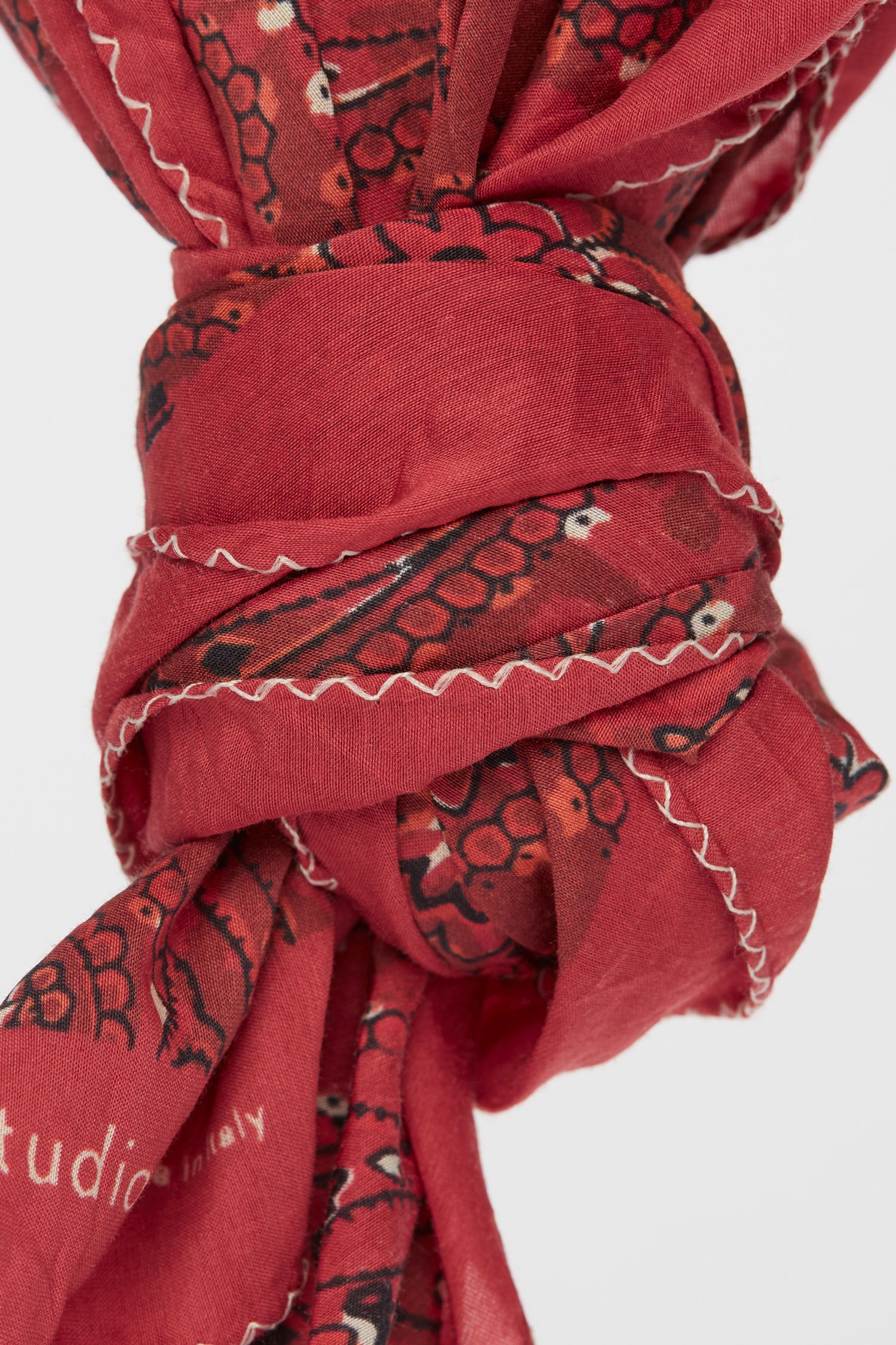 Crinkled cotton-blend bandana red - 5