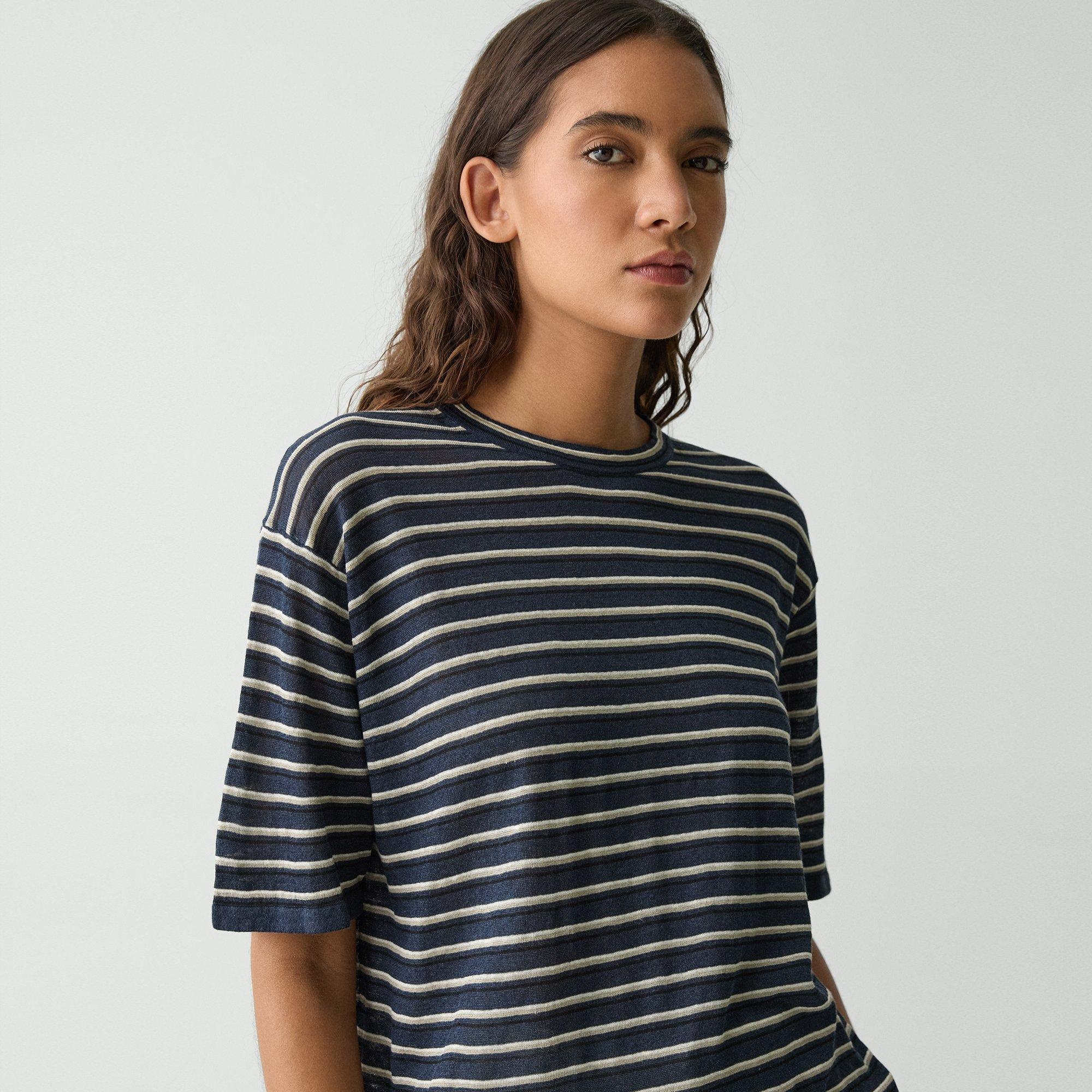 Boyfriend Tee in Cable Knit Linen - 5