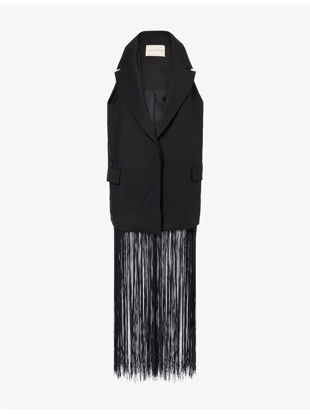 Issa Fringed Stretch-Wool Vest - 1
