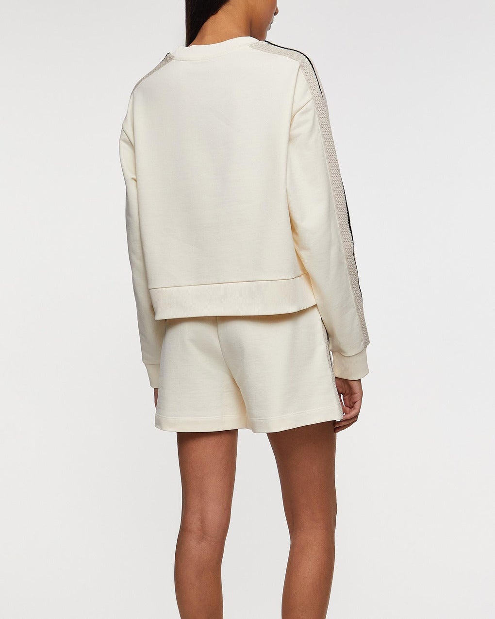 Sweatshirt Crochet Accent Cotton Natural - 4