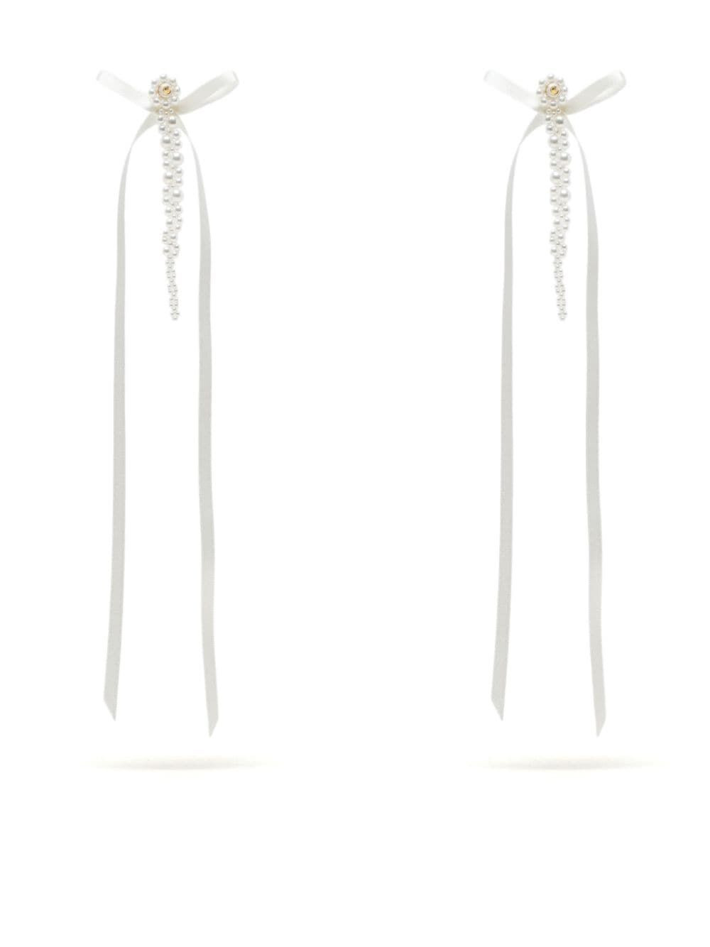 Simone Rocha Women Bow Ribbon Drip Earrings - 6