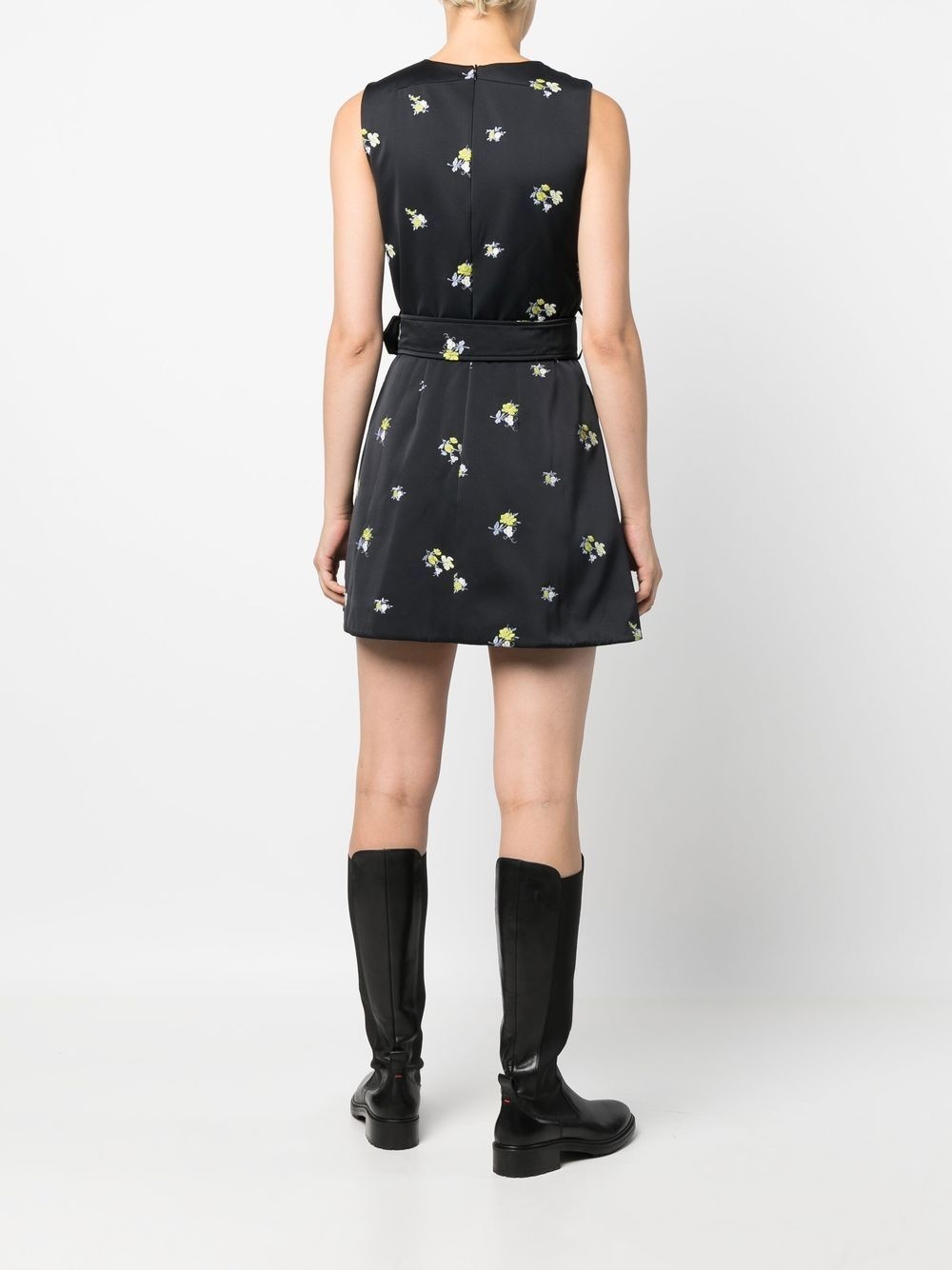 embroidered sleeveless mini dress - 4