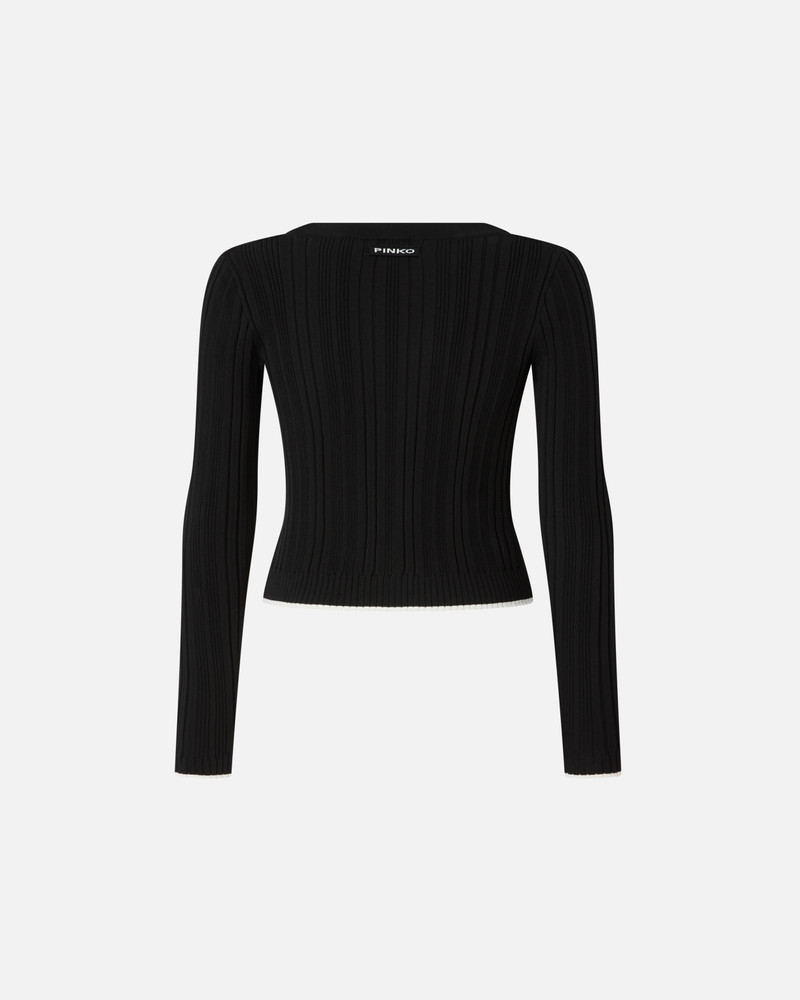 PINKO RIB-KNIT V-NECK CARDIGAN outlook