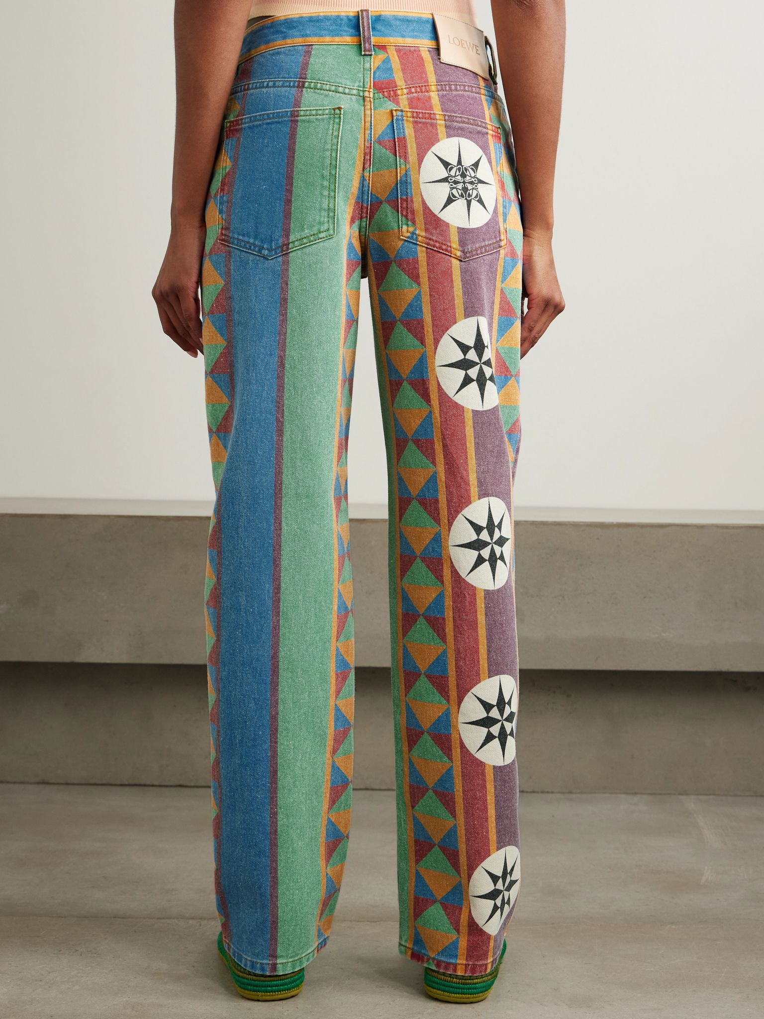 + Paula's Ibiza printed mid-rise straight-leg jeans Green - 4
