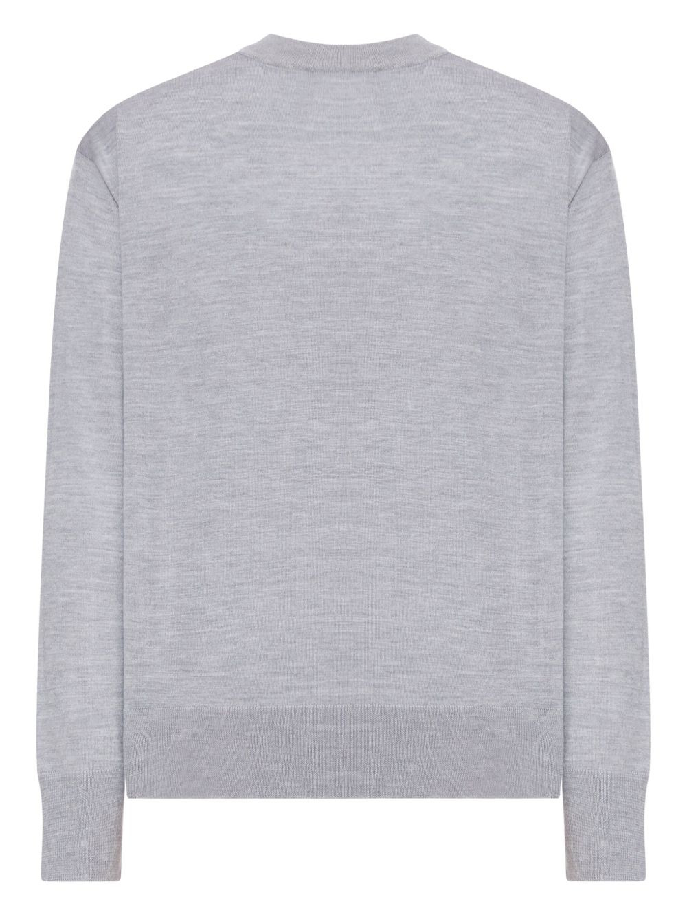 embroidered-logo ribbed-hem sweater - 2