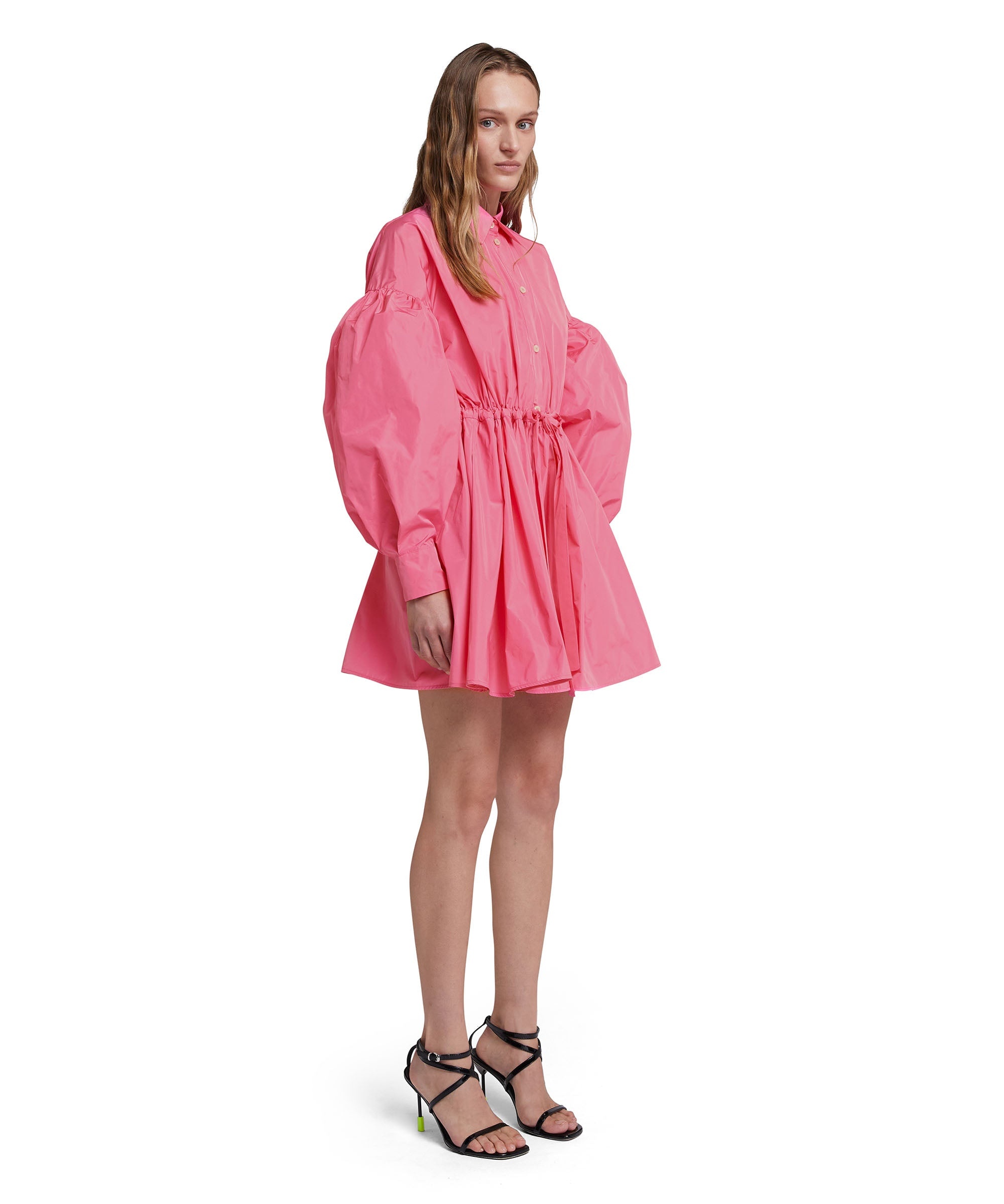 Taffetà short dress with adjustable waistline - 4