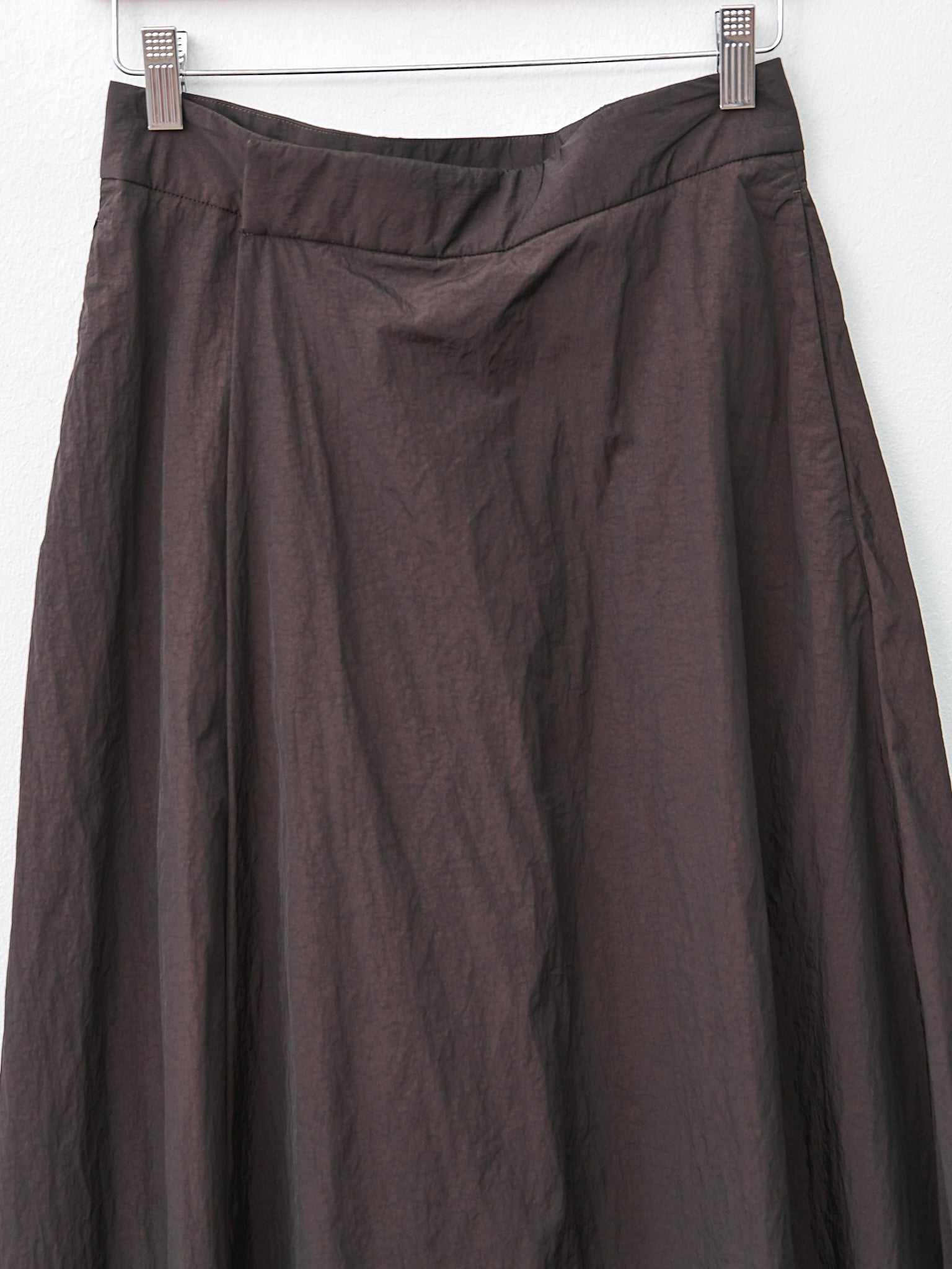 Hand Dyed Nylon Flared Skirt - Brown - 5