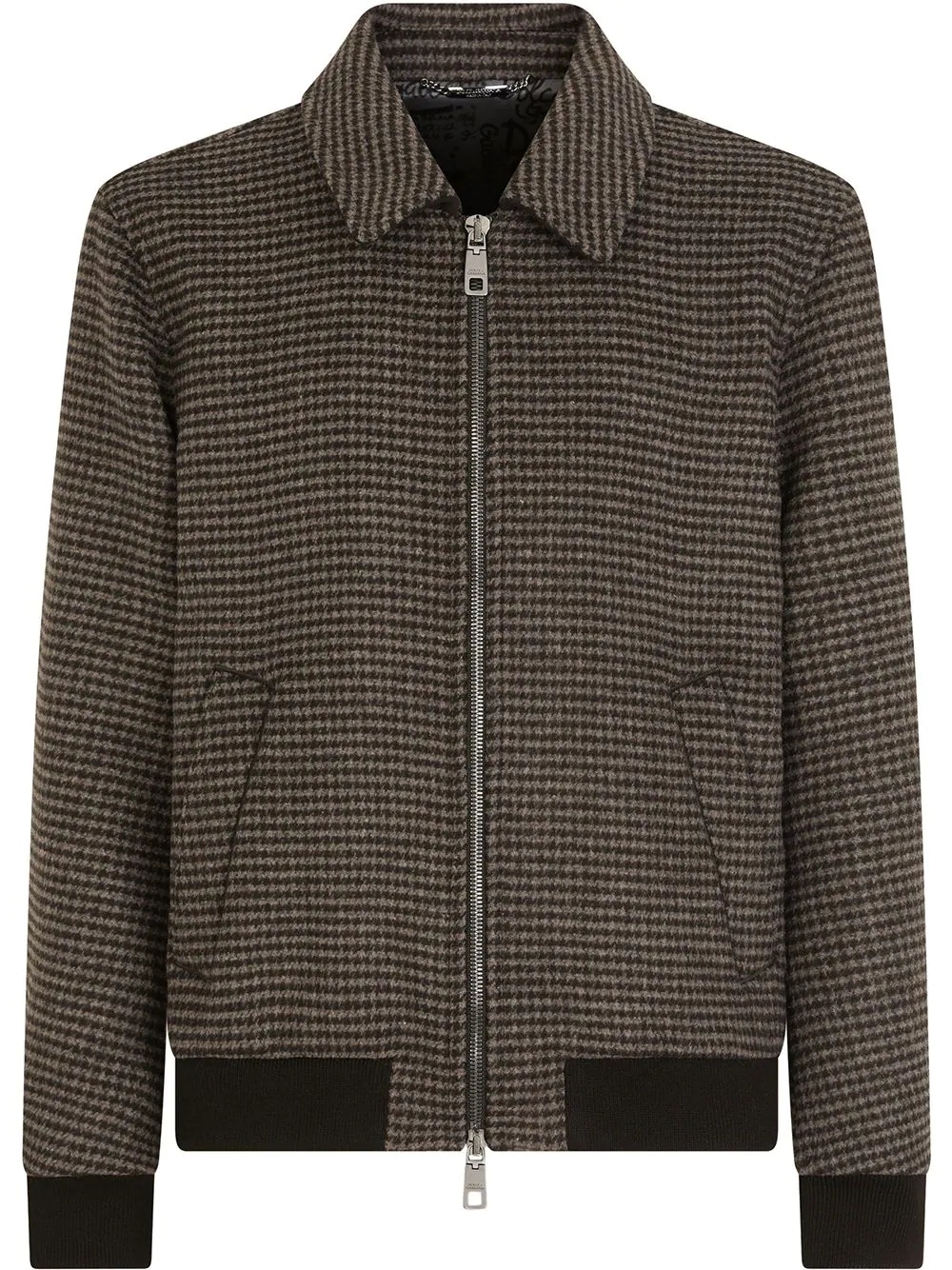 houndstooth wool-blend jacket - 1