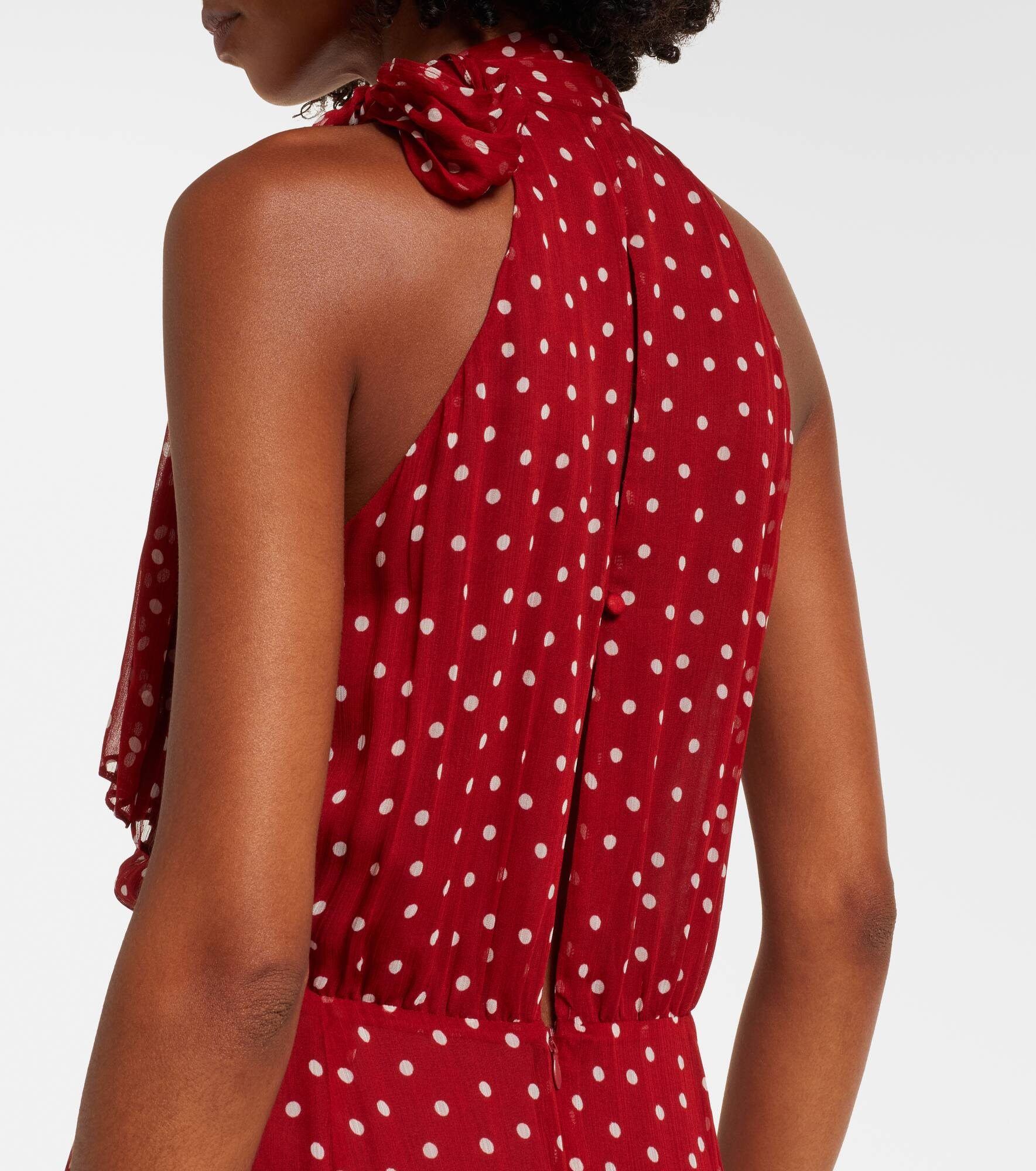 Abi polka-dot chiffon midi dress - 6