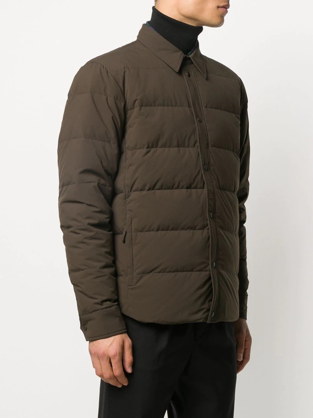 quilted feather down jacket - 3