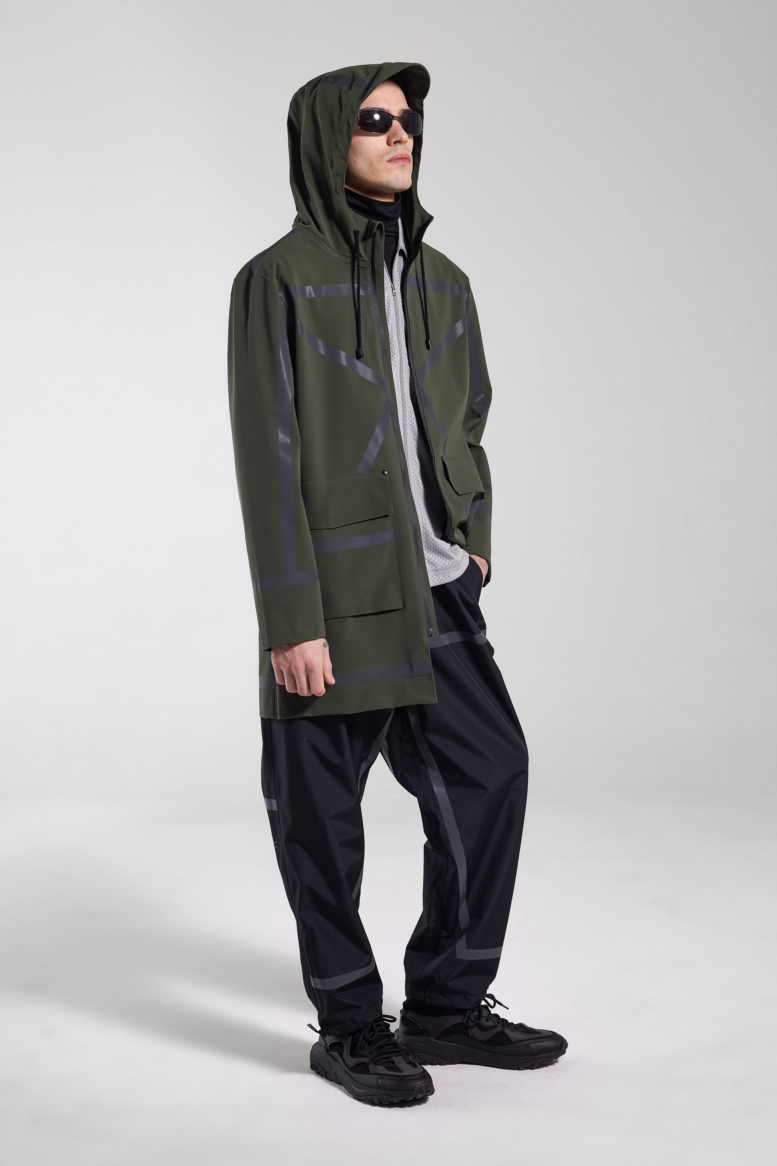 Stockholm Tape Matte Raincoat Green - 5