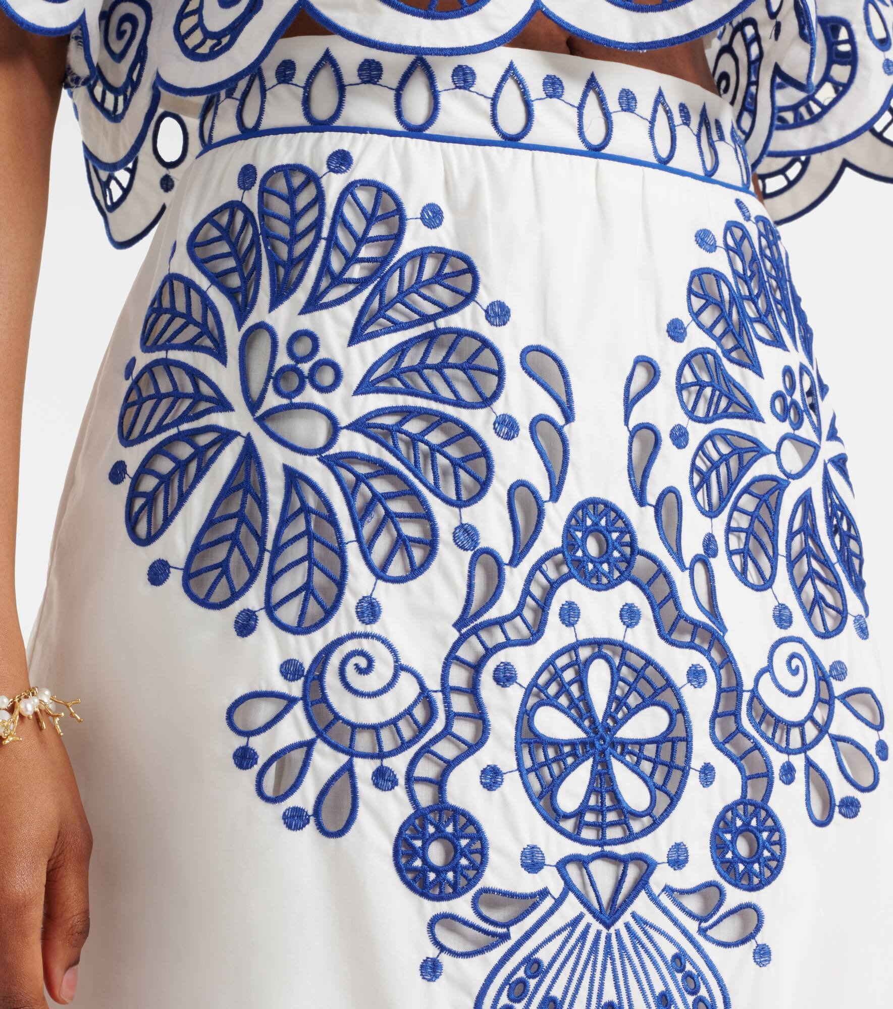 Printed cotton midi skirt - 5
