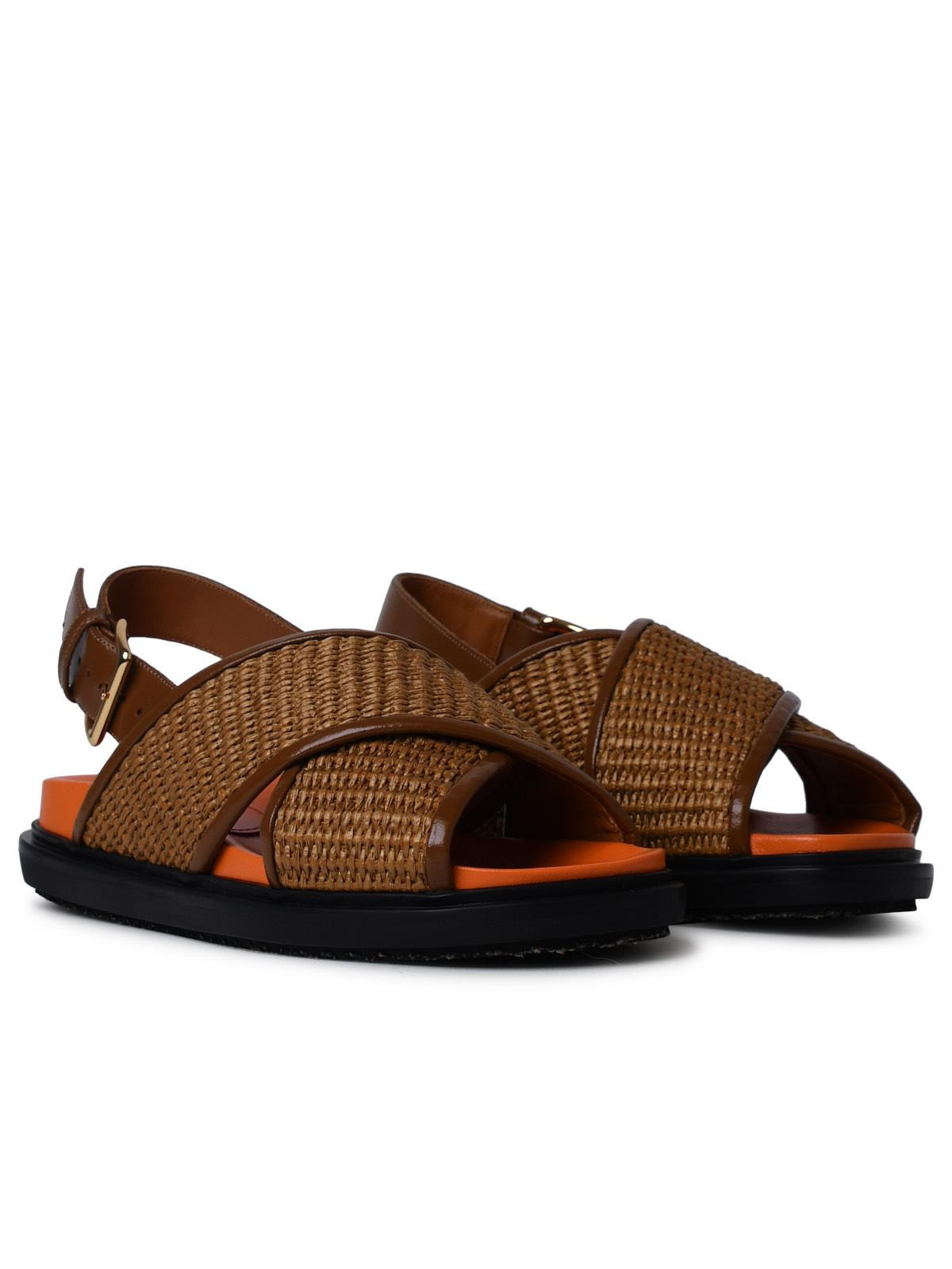 Marni Brown Raffia Blend Fussbett Sandals Women - 2