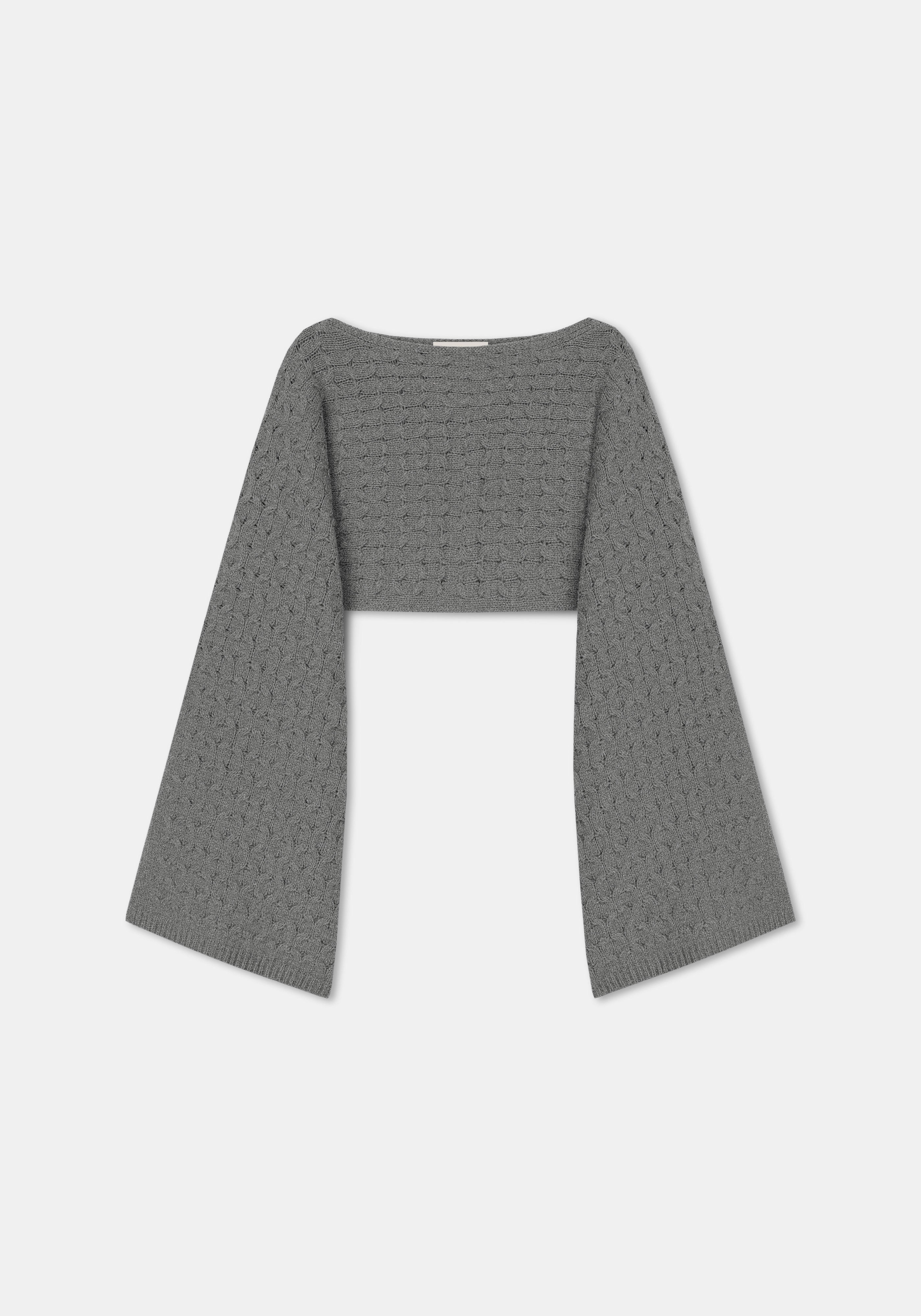 ELLIE
Cable-knit merino cape - 7
