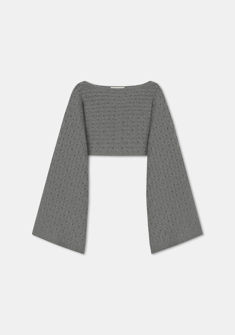 ELLIE Cable-knit merino cape 7