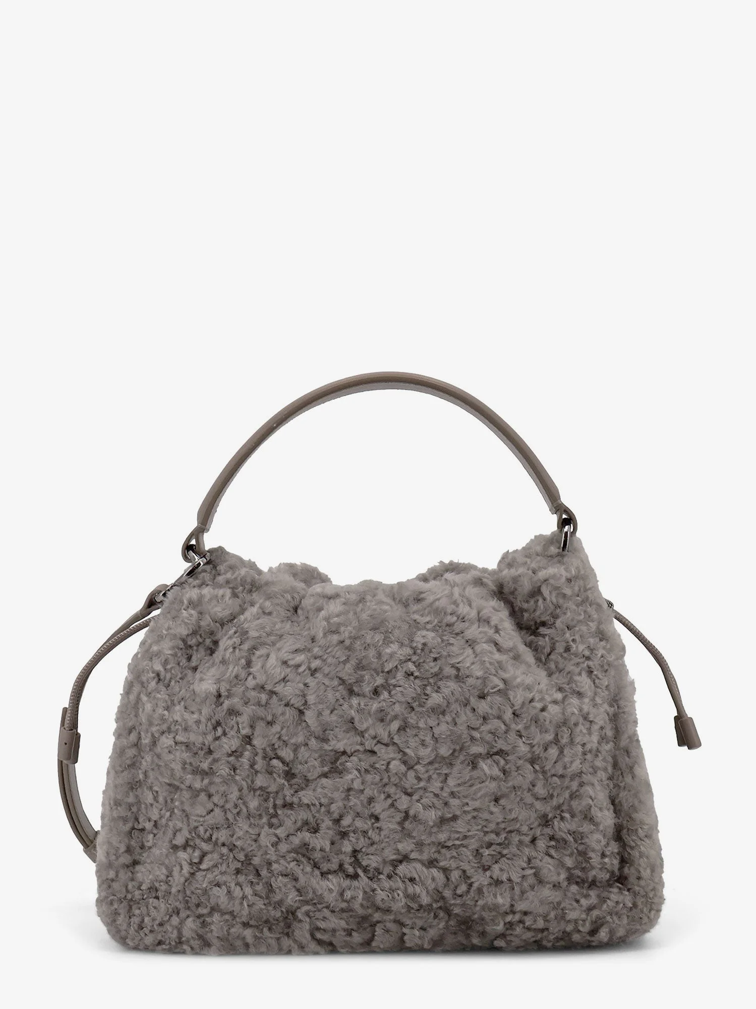 Brunello Cucinelli Bucket Mellow Small Shearling Fuzzy Bucket Bag - 1