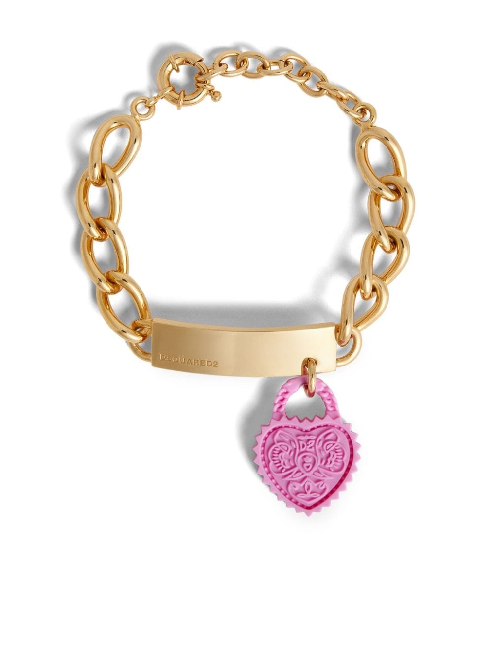 heart-pendant chain-link bracelet - 1