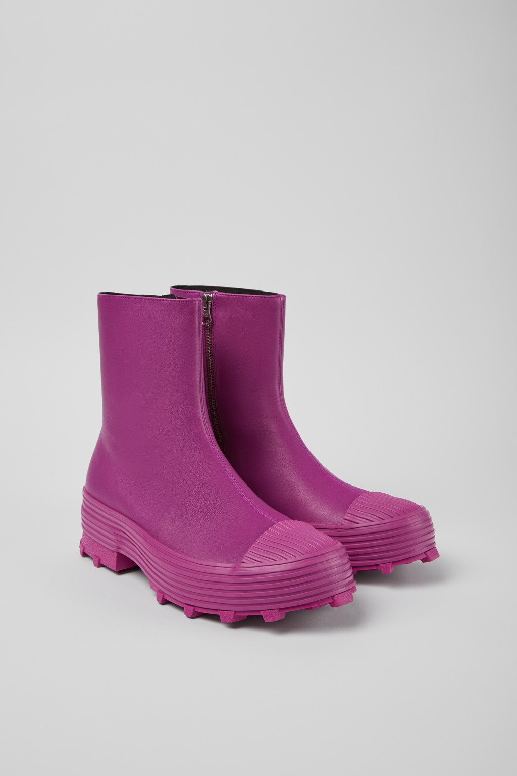 Purple leather boots - 2
