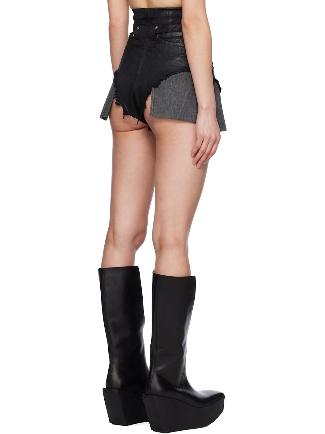 Black Hollywood Dirt Cutoffs Denim Shorts - 3