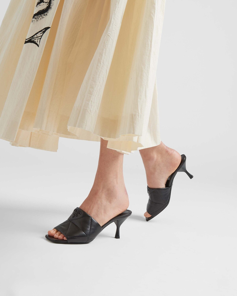 Prada Quilted nappa leather heeled sandals outlook