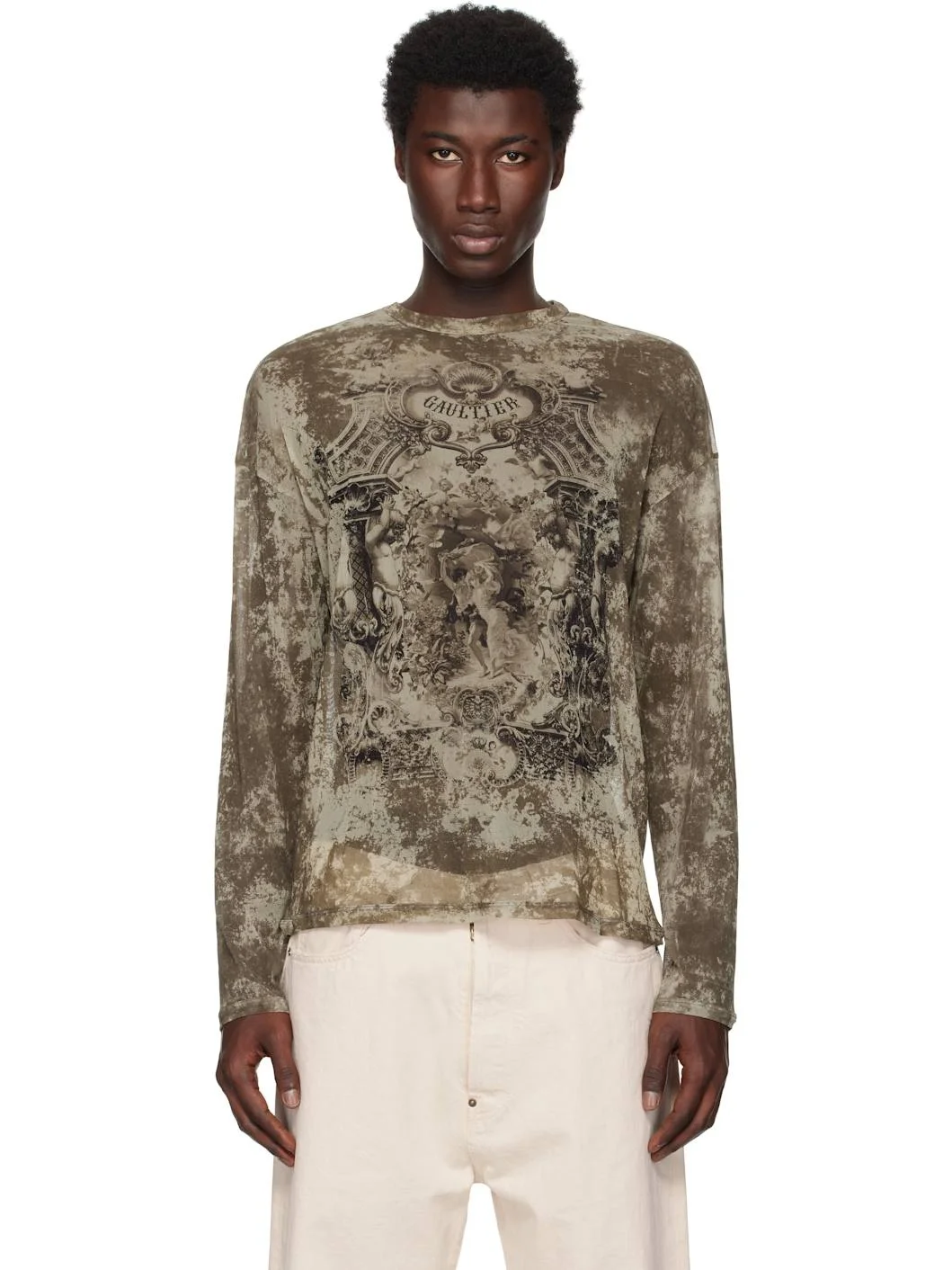 Beige 'The Oversized Médallion' Top - 1