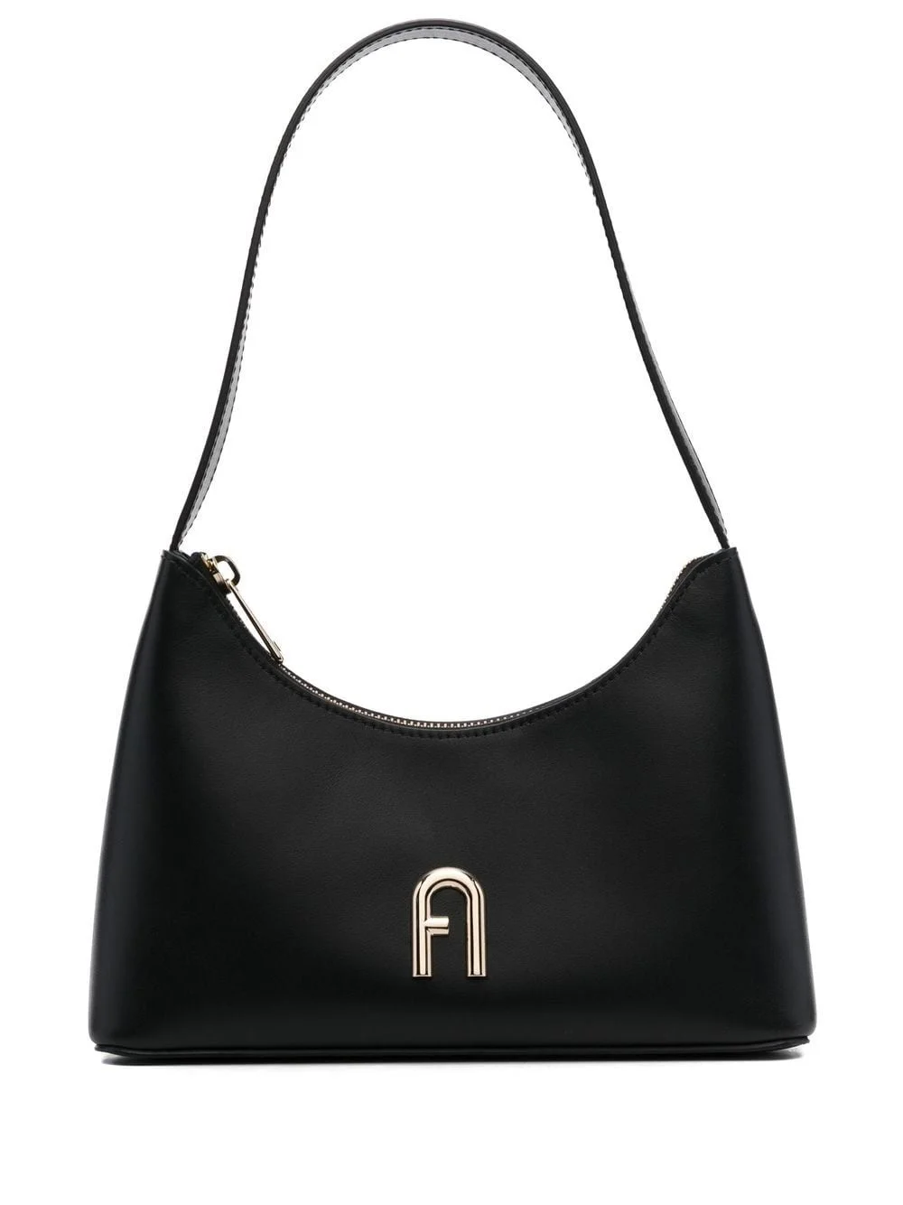 logo-plaque leather shoulder bag - 1
