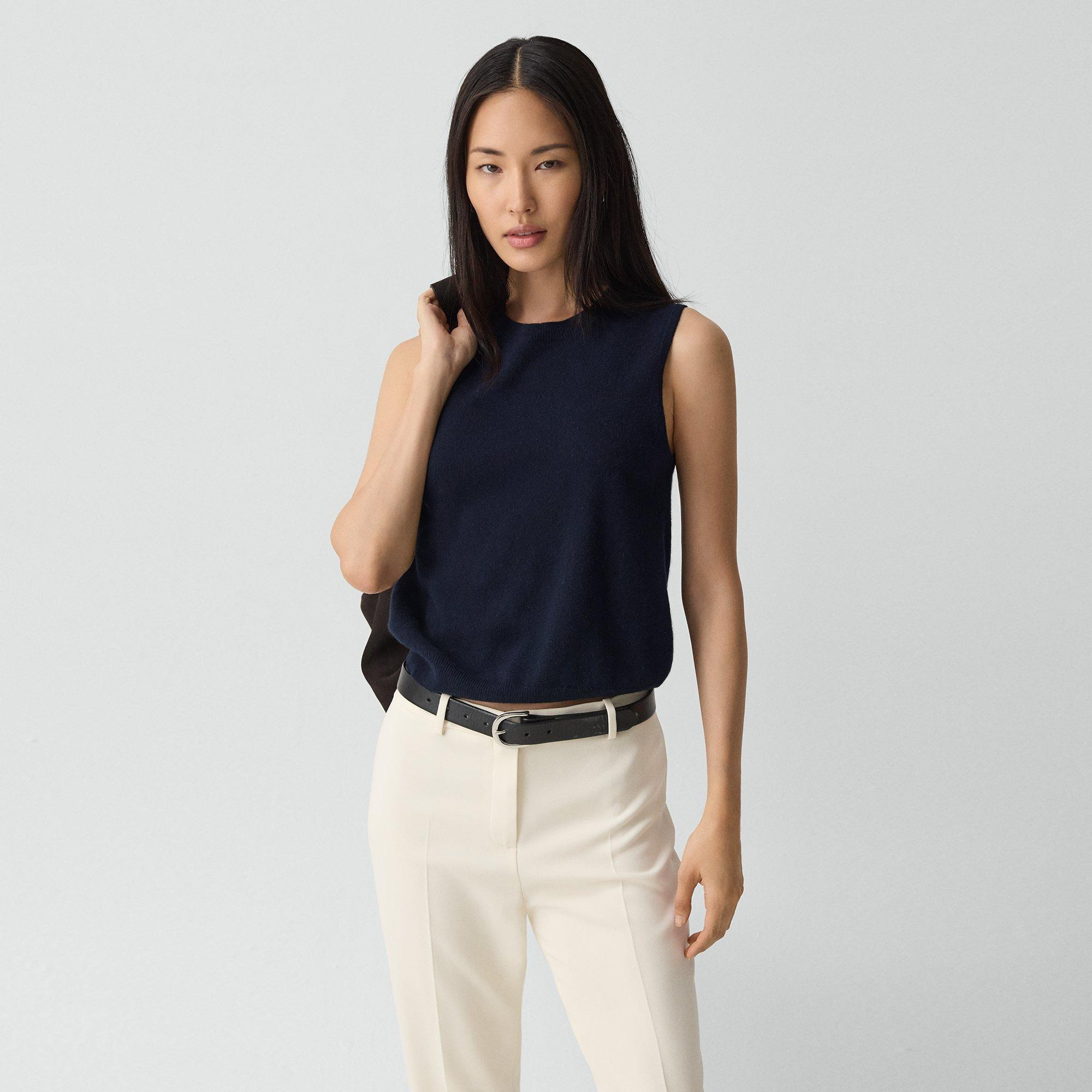 Crewneck Shell Top in Cashmere - 2