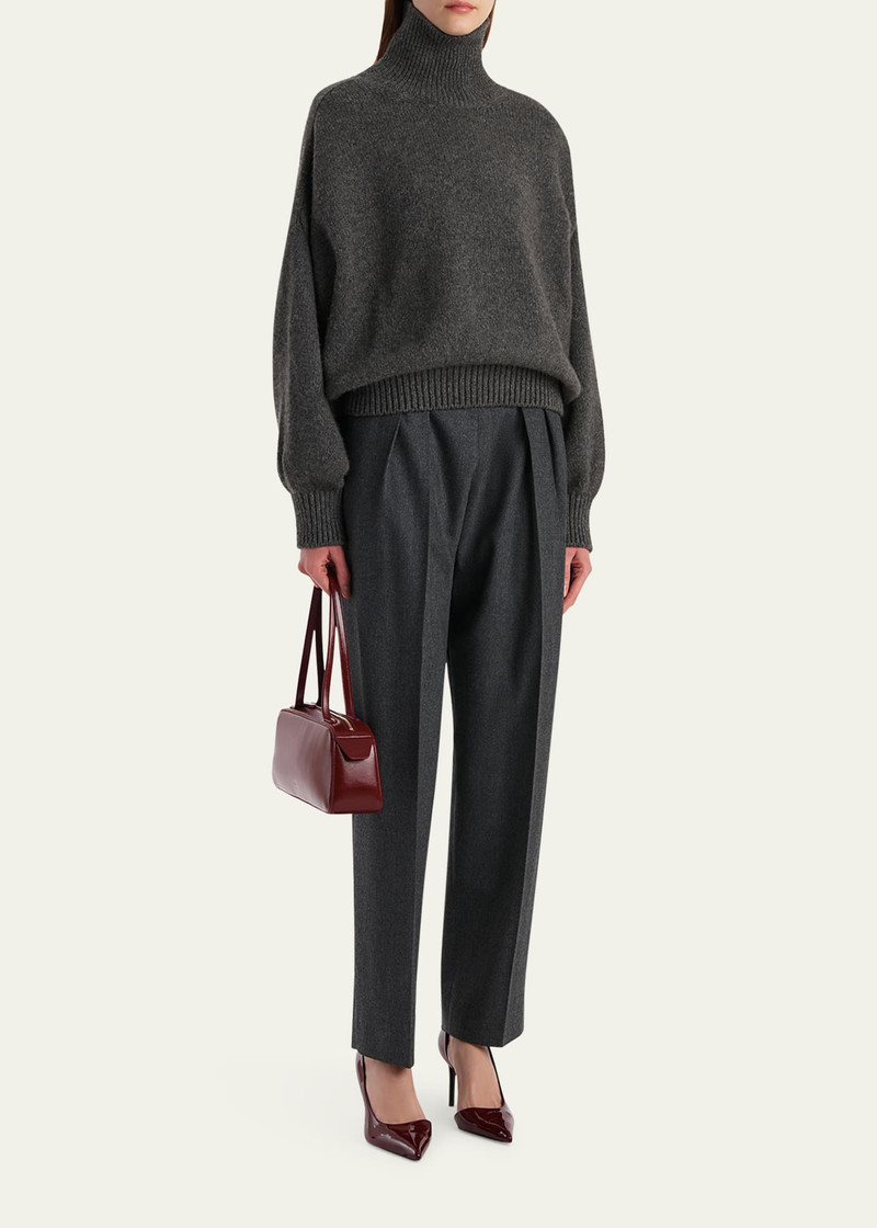 KHAITE Dugan Pleated Tapered-Leg Ankle Pants outlook