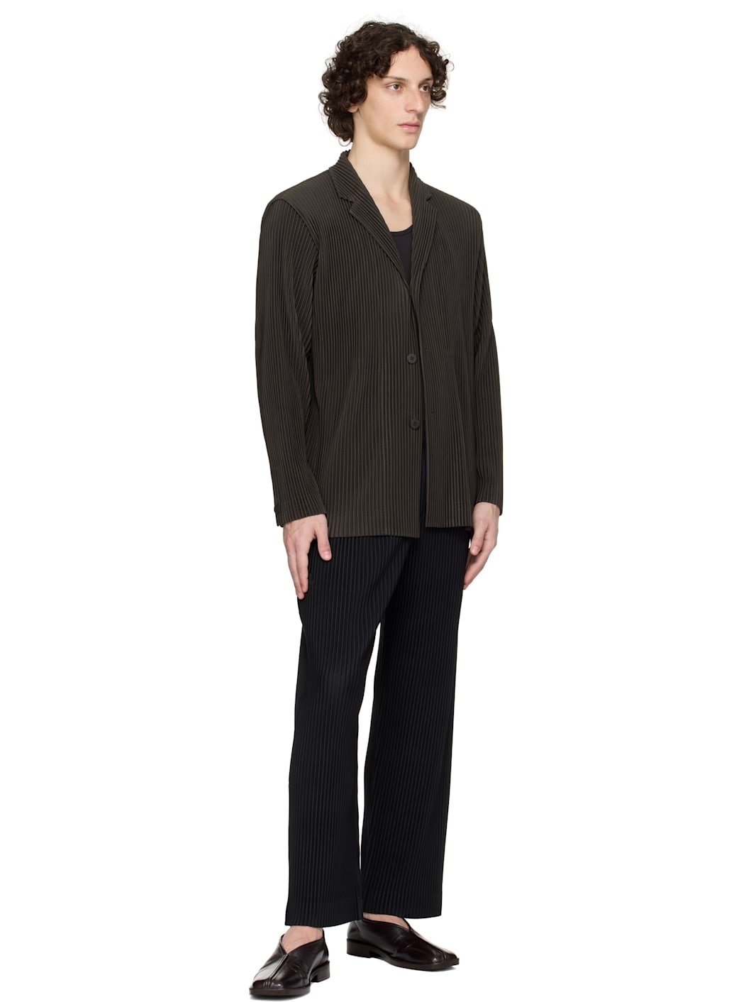 Black Tailored Pleats 2 Trousers - 4