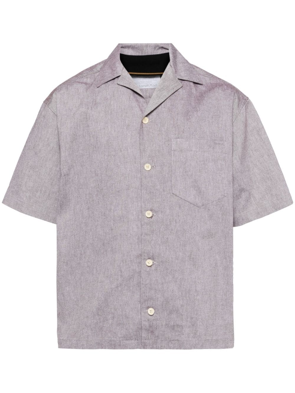 internal baseball collar cotton shirt - 1