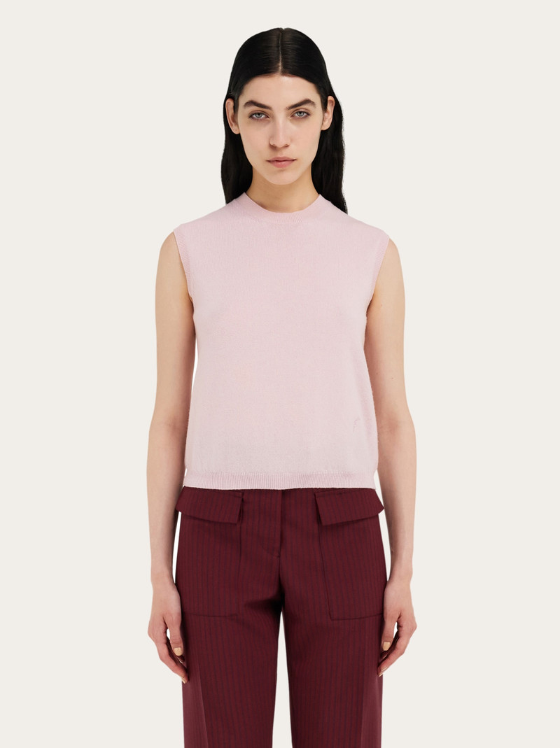 FERRAGAMO Sleeveless cashmere gilet outlook