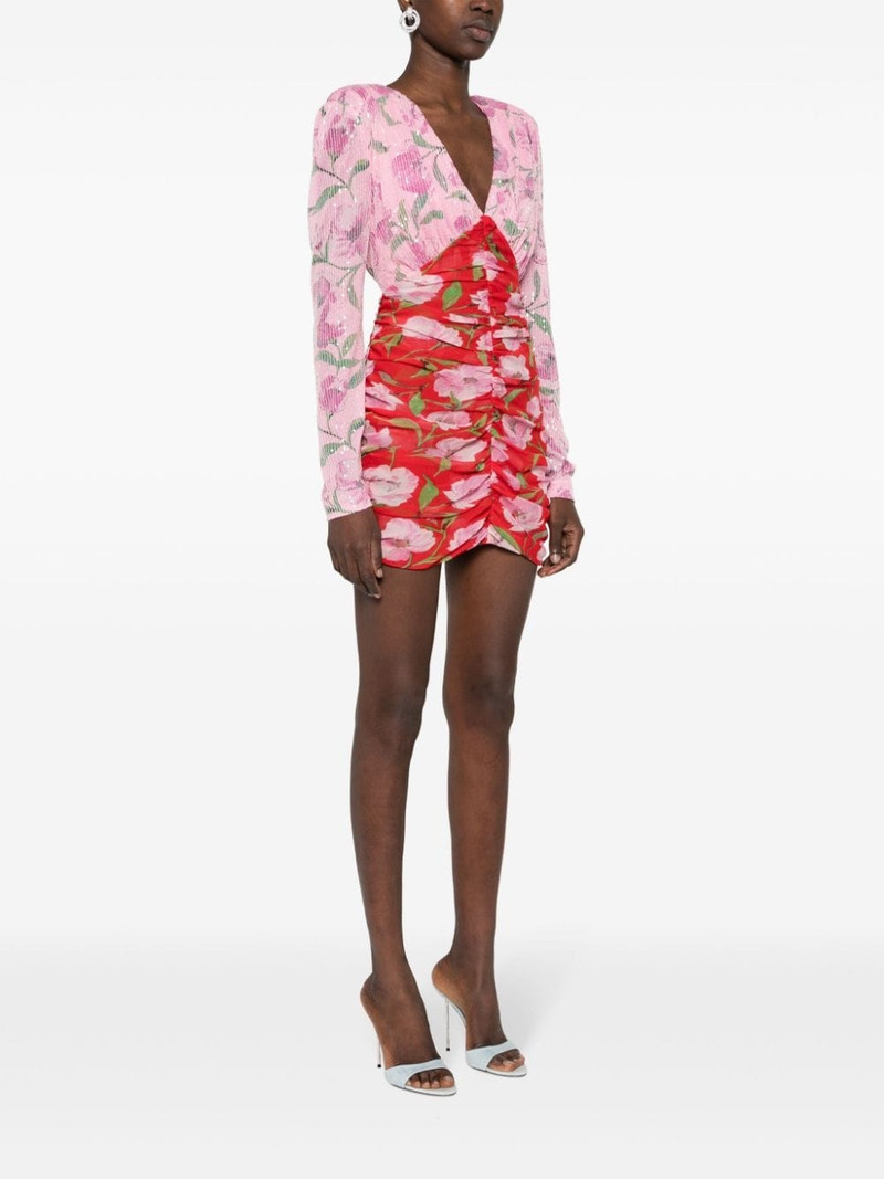 floral-print sequined mini dress 3