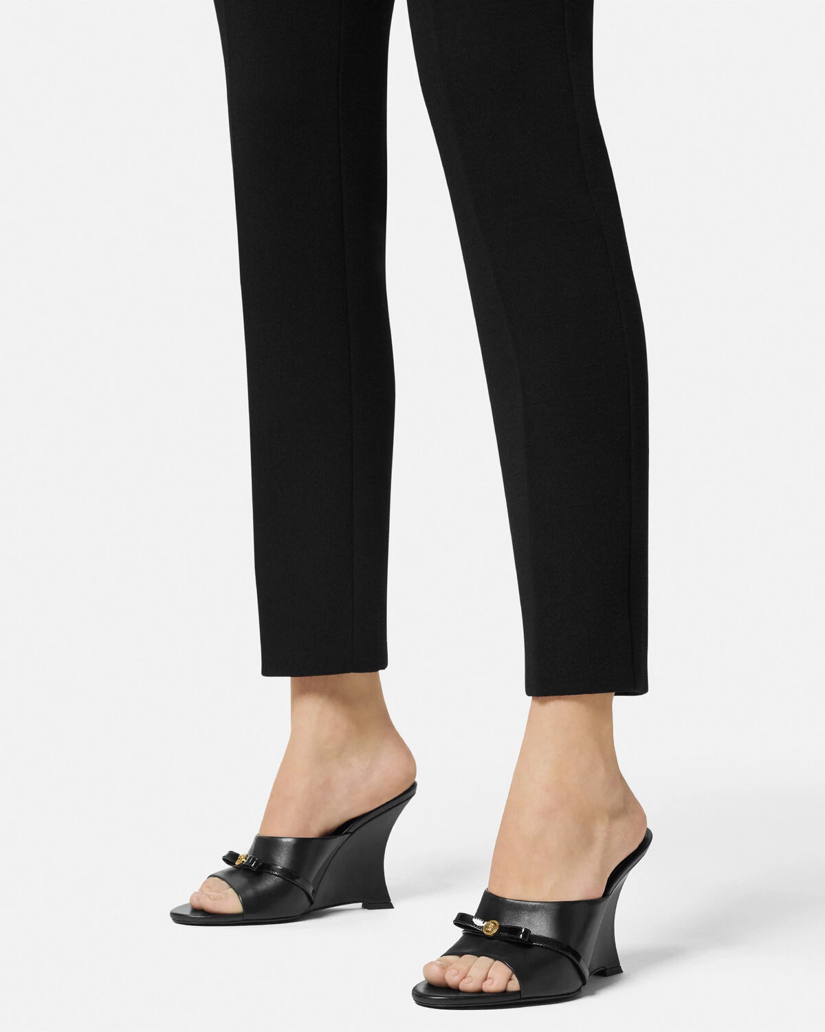 Gianni Ribbon Wedge Mules 3.7" / 95 mm - 3