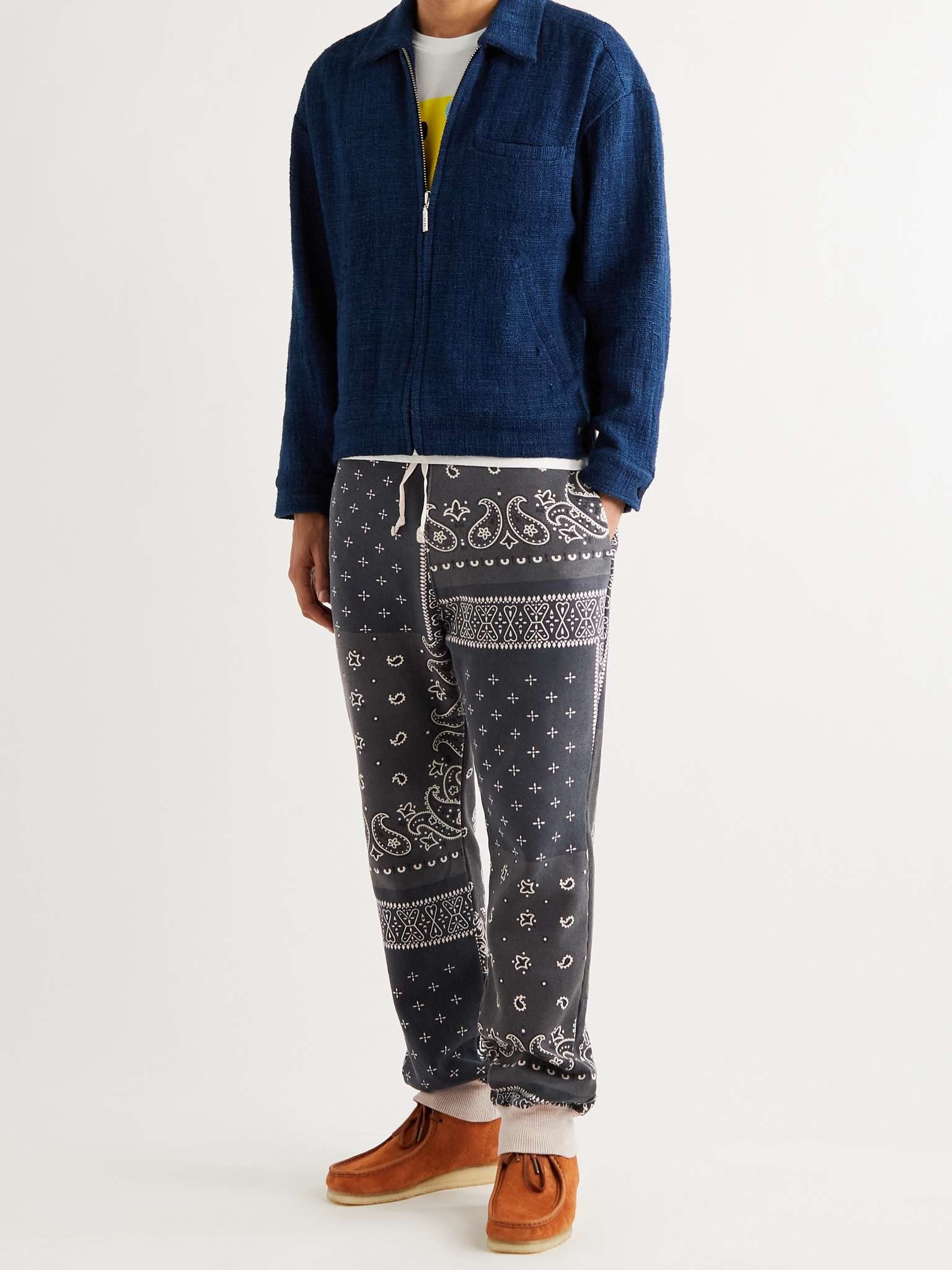 Tapered Bandana-Print Fleece-Back Cotton-Jersey Sweatpants - 2