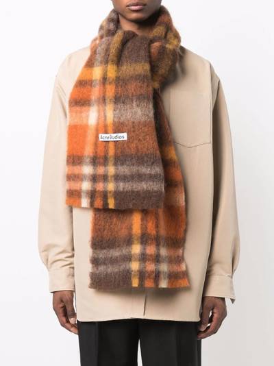 Acne Studios checked knitted scarf outlook