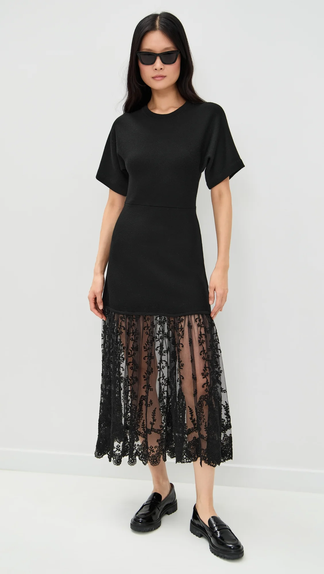 Diane Knit Lace Combo Dress - 1