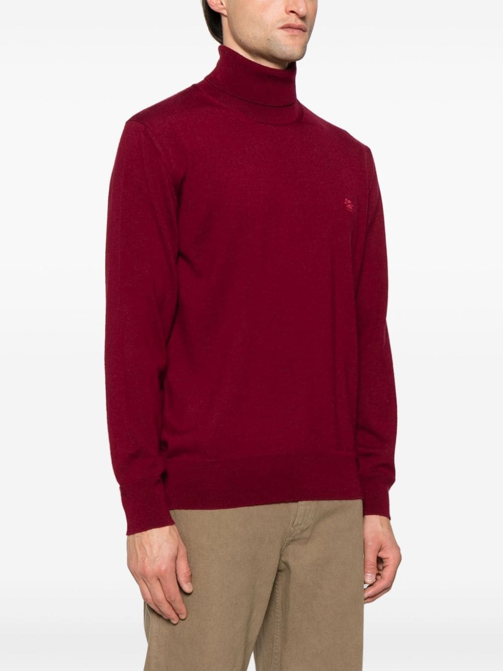 Pegaso-embroidered wool sweater - 3
