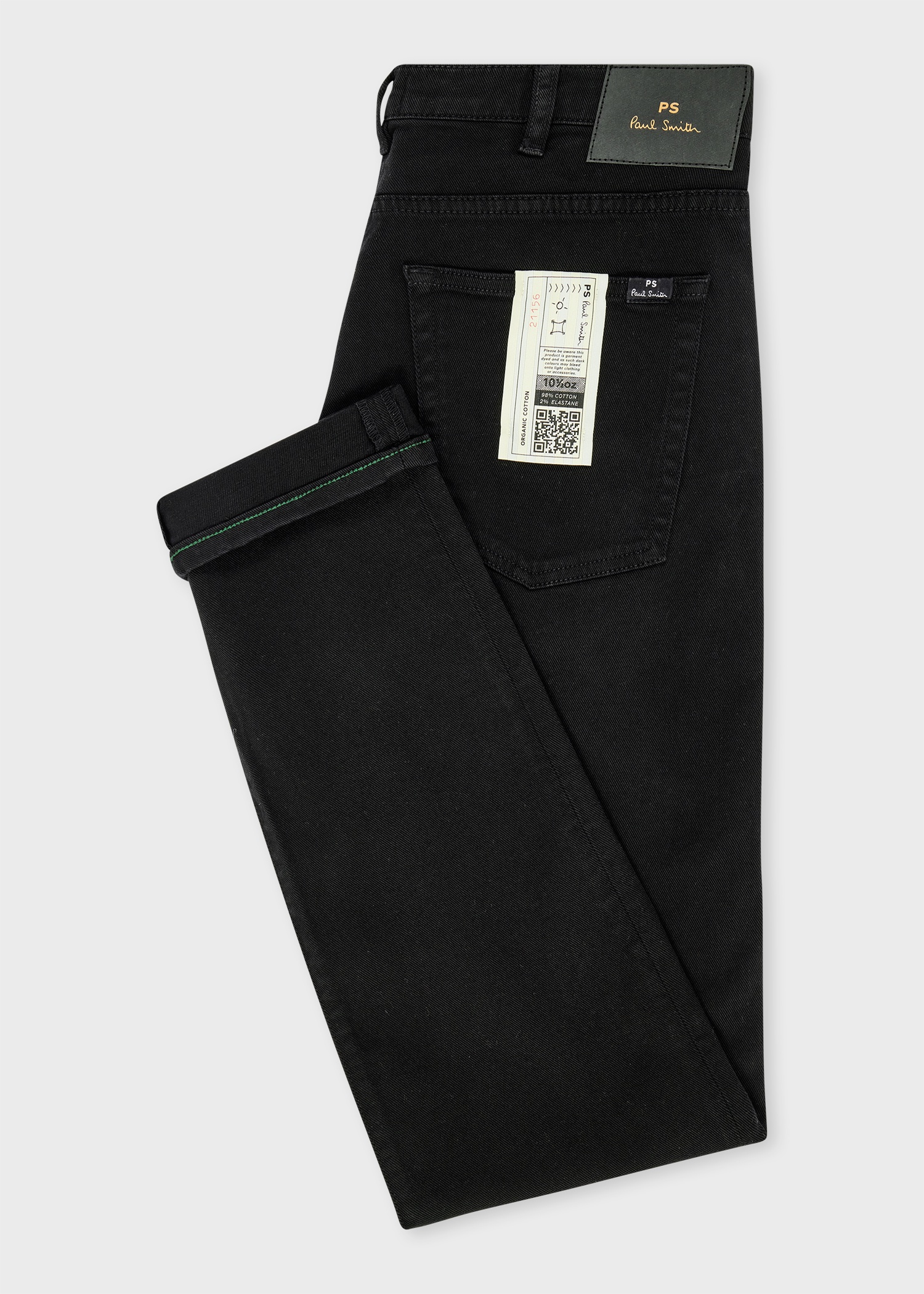 Tapered-Fit Mid Black Garment-Dyed Organic Cotton-Stretch Jeans - 2