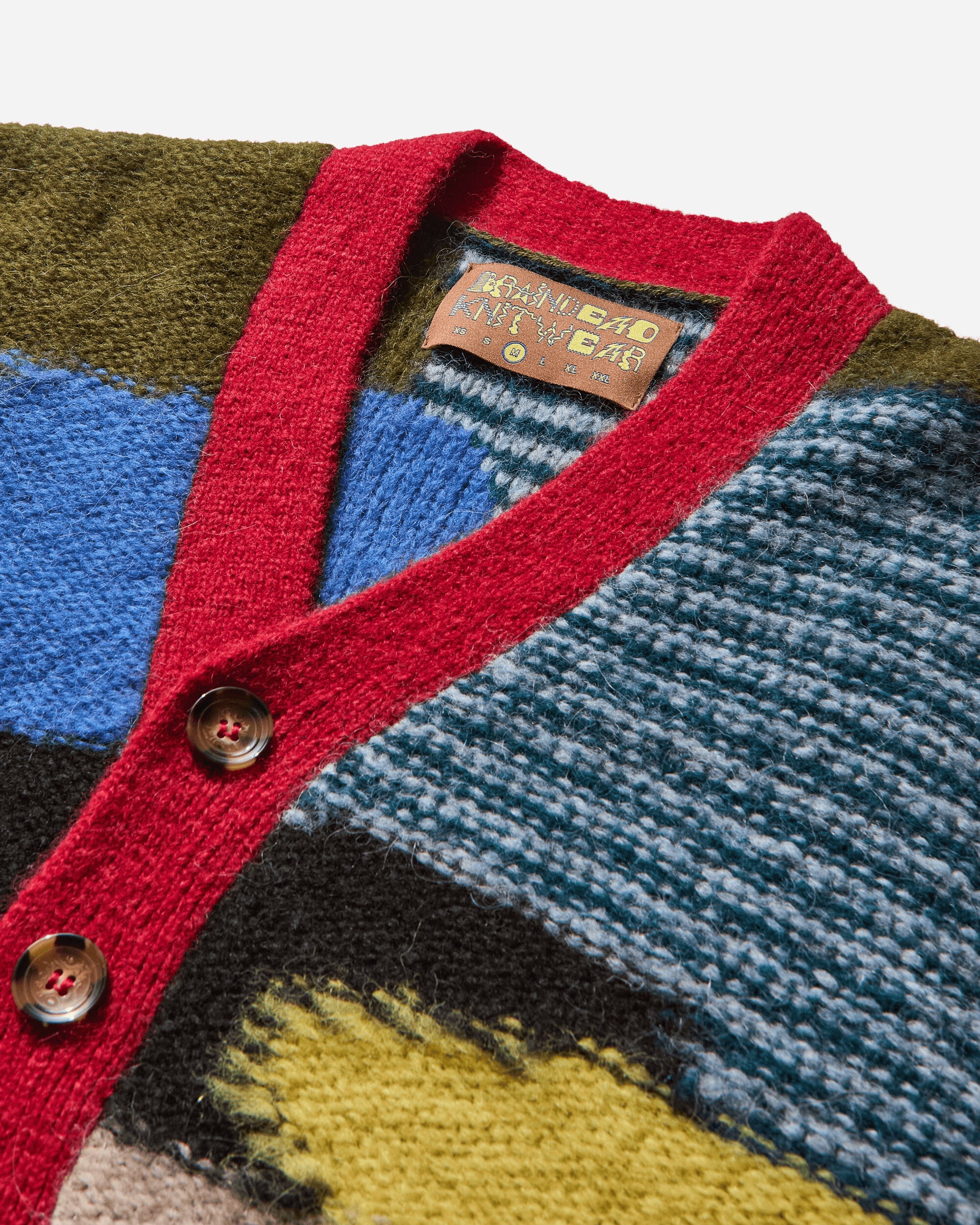 Men's Mix Pattern Cardigan Olive - 3