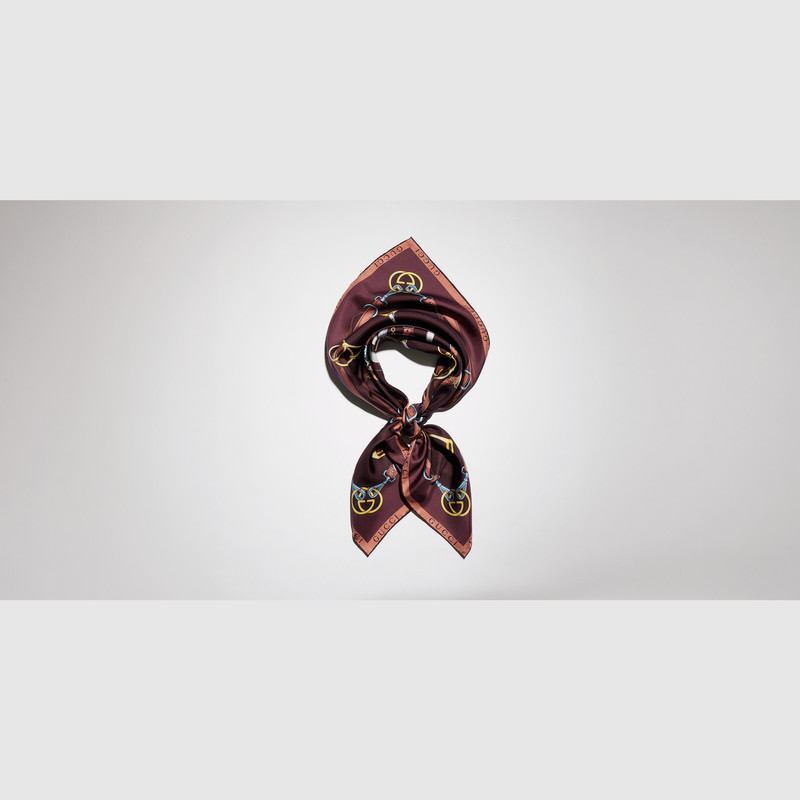 Printed silk twill carré 1