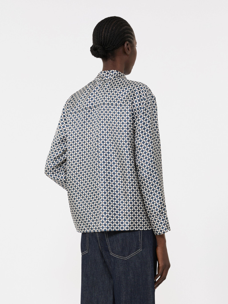 VITTORIA Printed silk shirt - MIDNIGHTBLUE 4