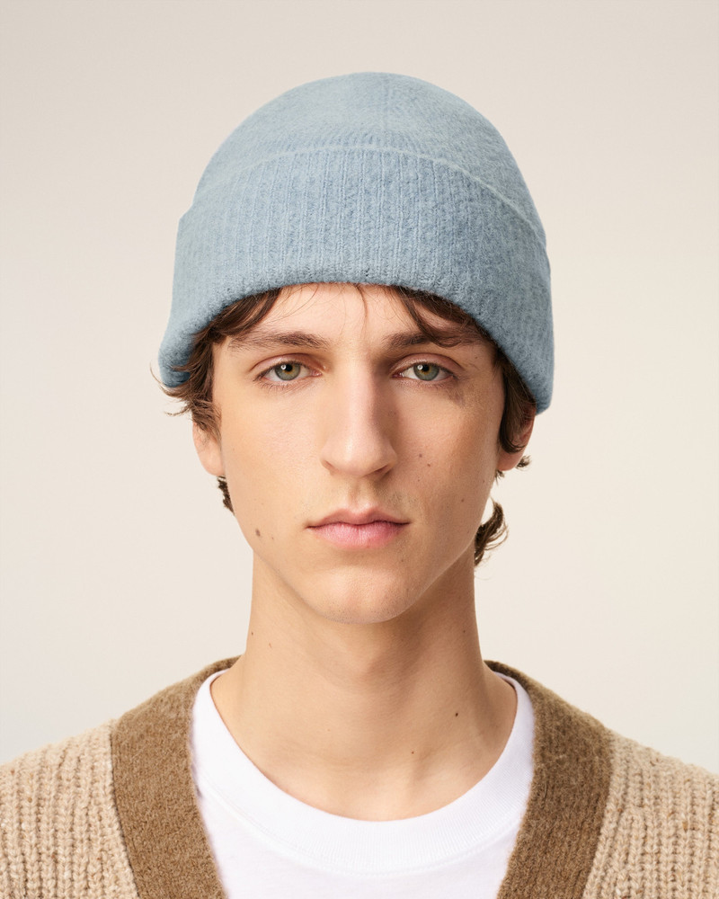 AMI Paris BLUE ALPACA STRIPED AMI DE COEUR BEANIE outlook